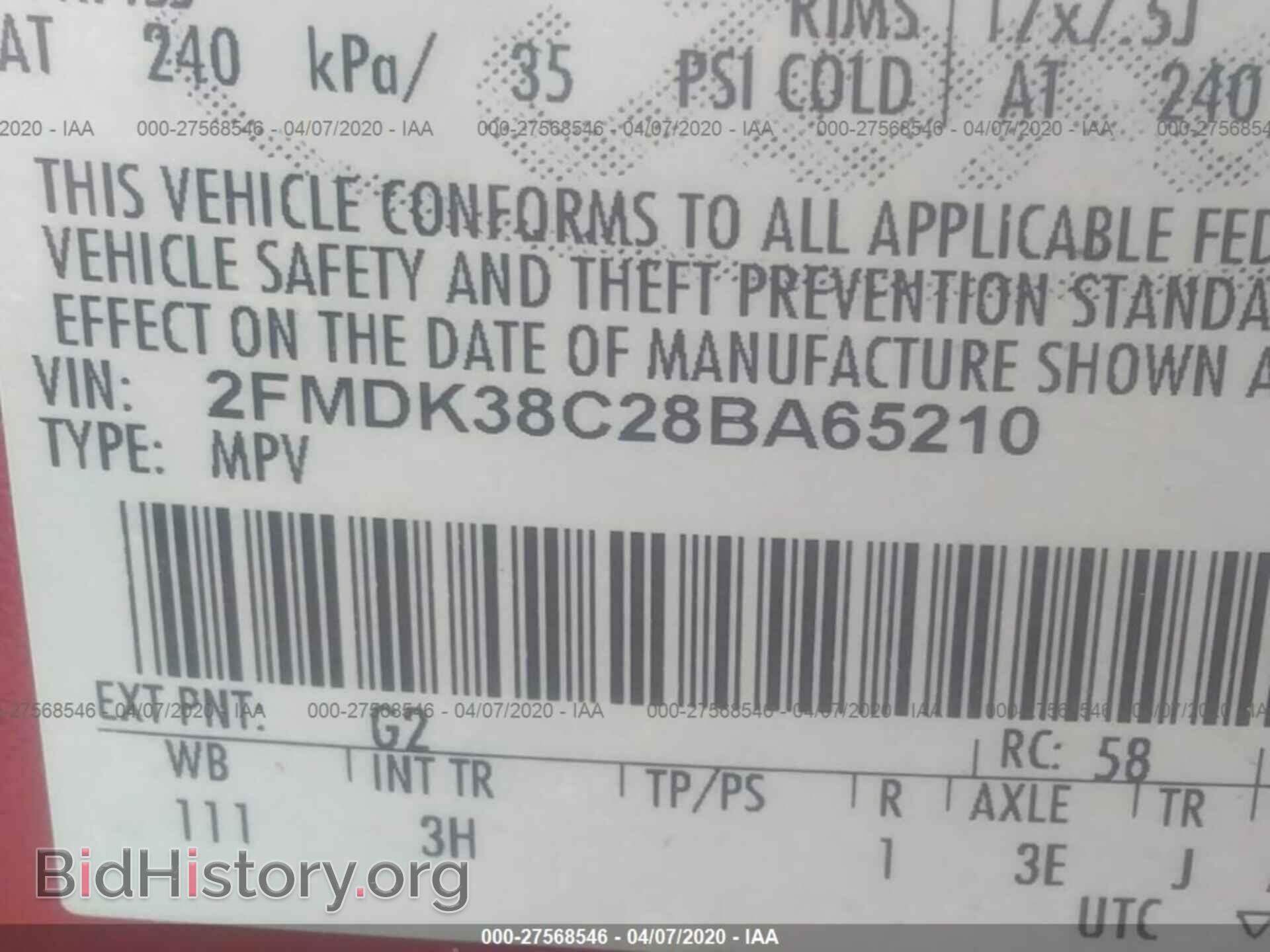 2008 FORD EDGE - VIN: 2FMDK38C28BA65210 - Фото 9