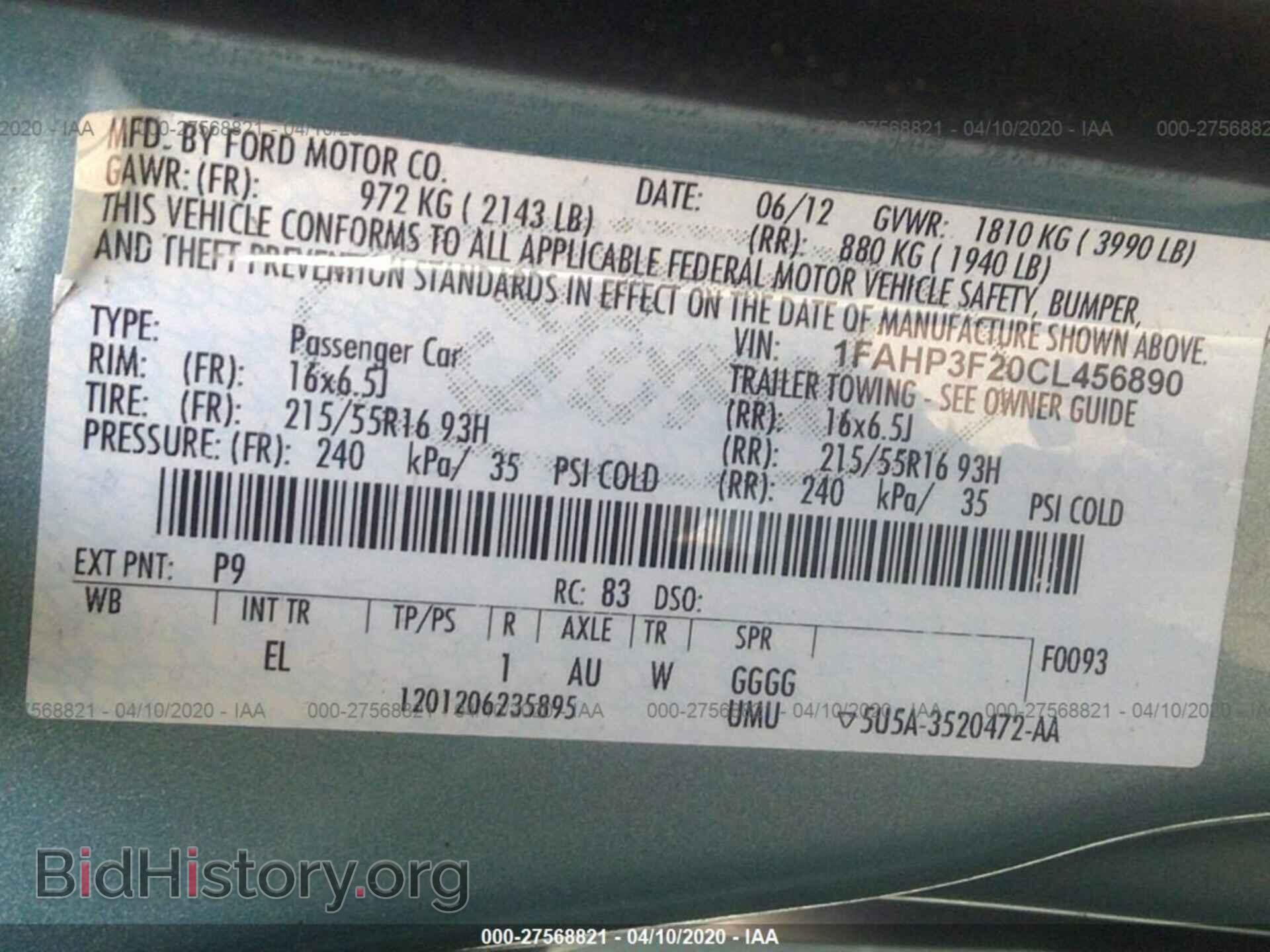 2012 FORD FOCUS - VIN: 1FAHP3F20CL456890 - Photo 9