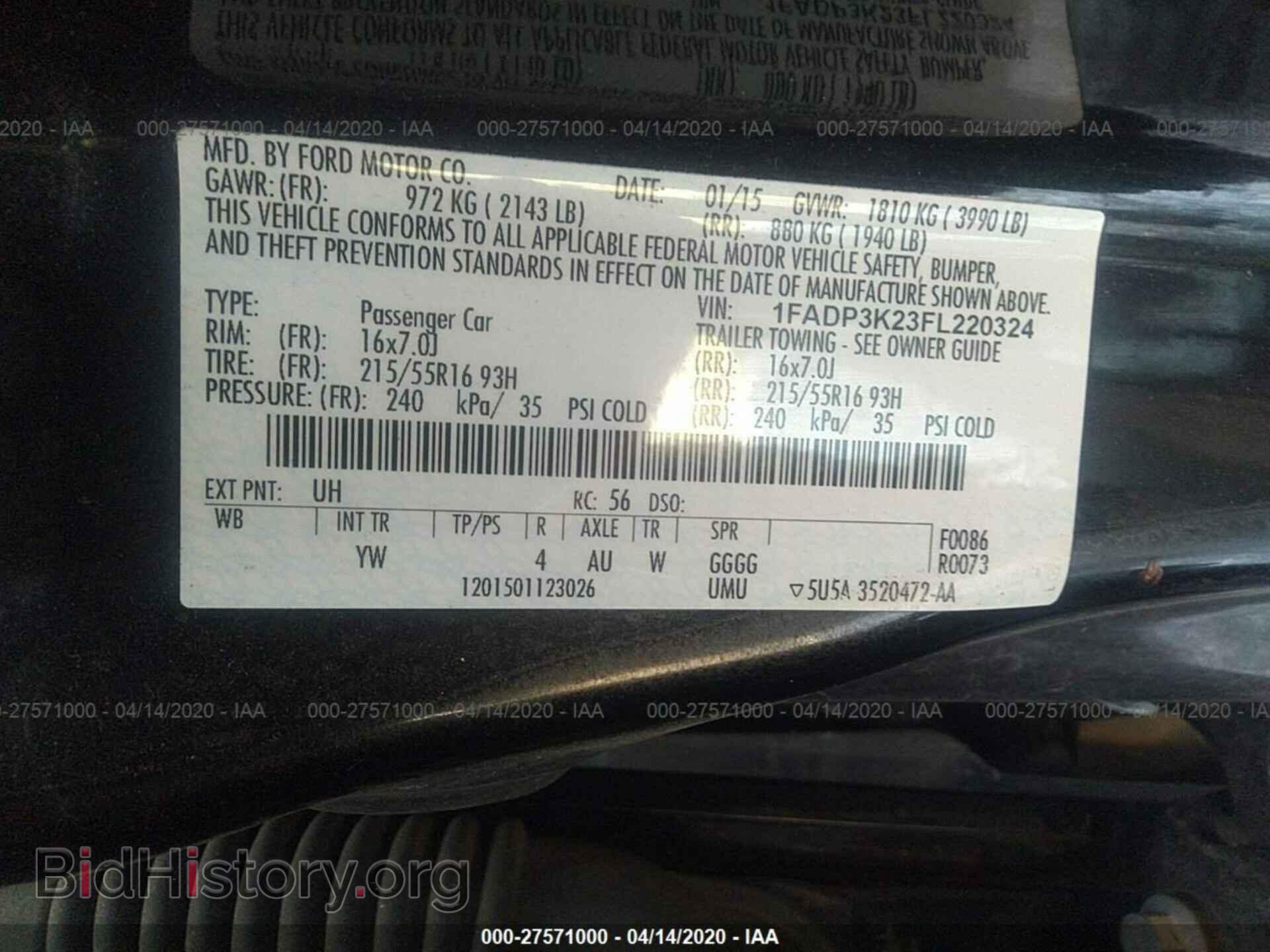 2015 FORD FOCUS - VIN: 1FADP3K23FL220324 - Фото 9