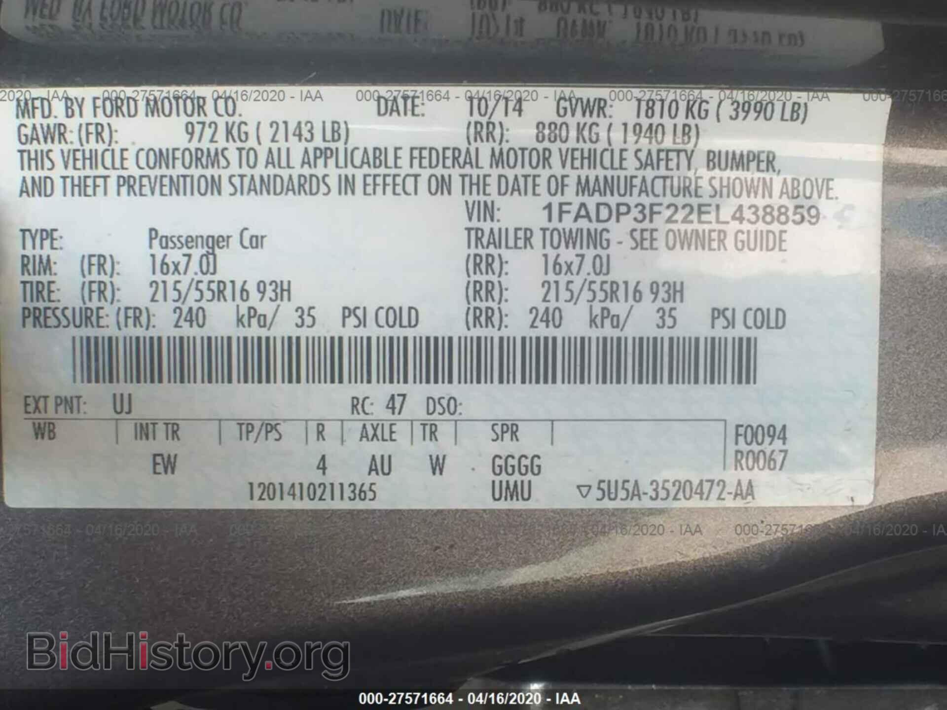 2014 FORD FOCUS - VIN: 1FADP3F22EL438859 - Photo 9