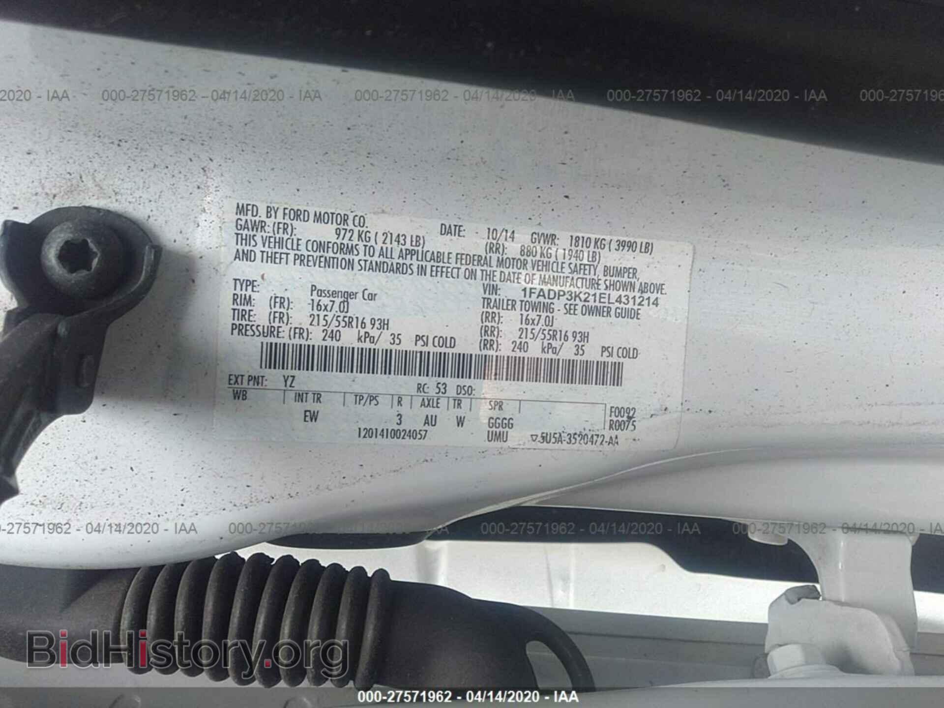 2014 FORD FOCUS - VIN: 1FADP3K21EL431214 - Photo 9