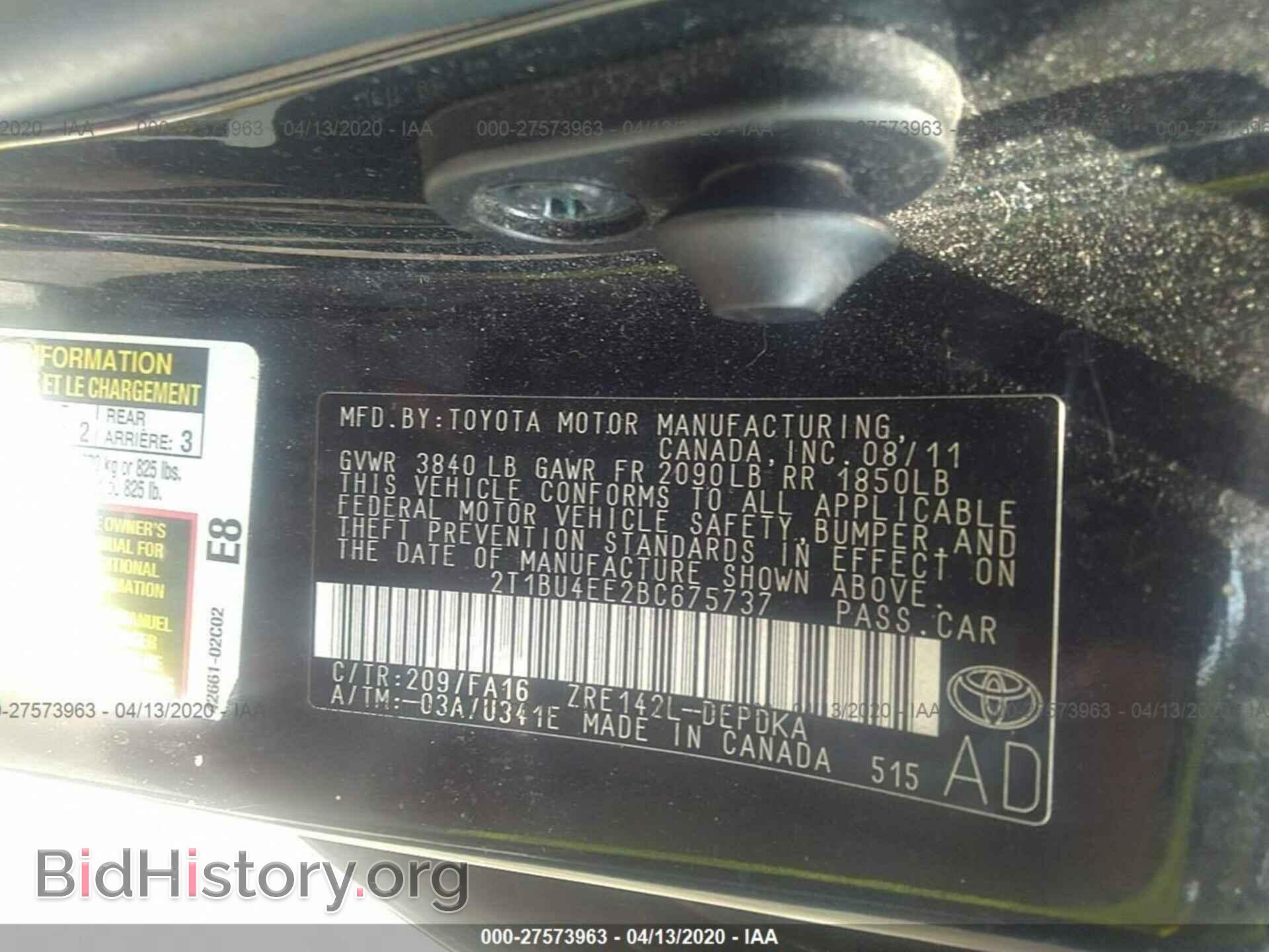 2011 TOYOTA COROLLA - VIN: 2T1BU4EE2BC675737 - Photo 9