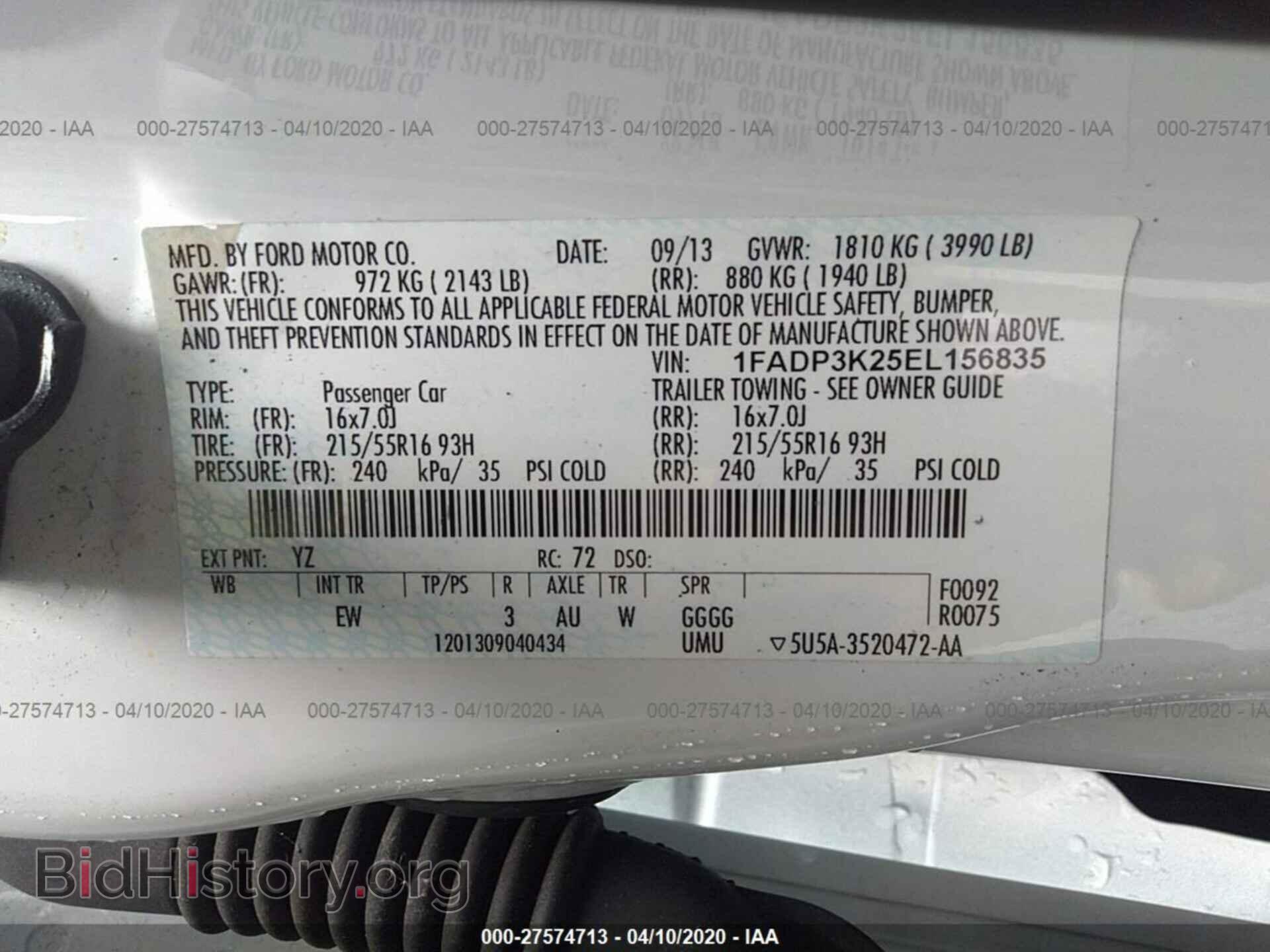 2014 FORD FOCUS - VIN: 1FADP3K25EL156835 - Photo 9