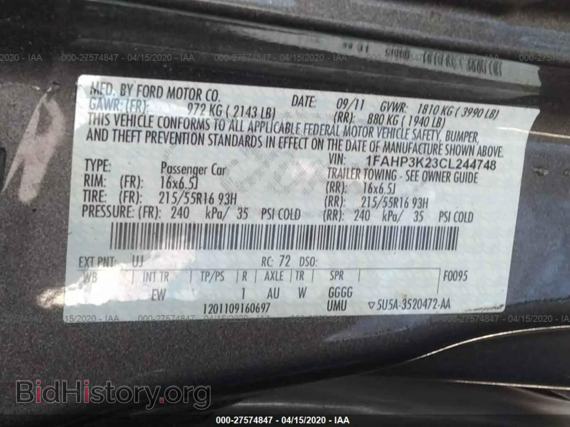 2012 FORD FOCUS - VIN: 1FAHP3K23CL244748 - Photo 9