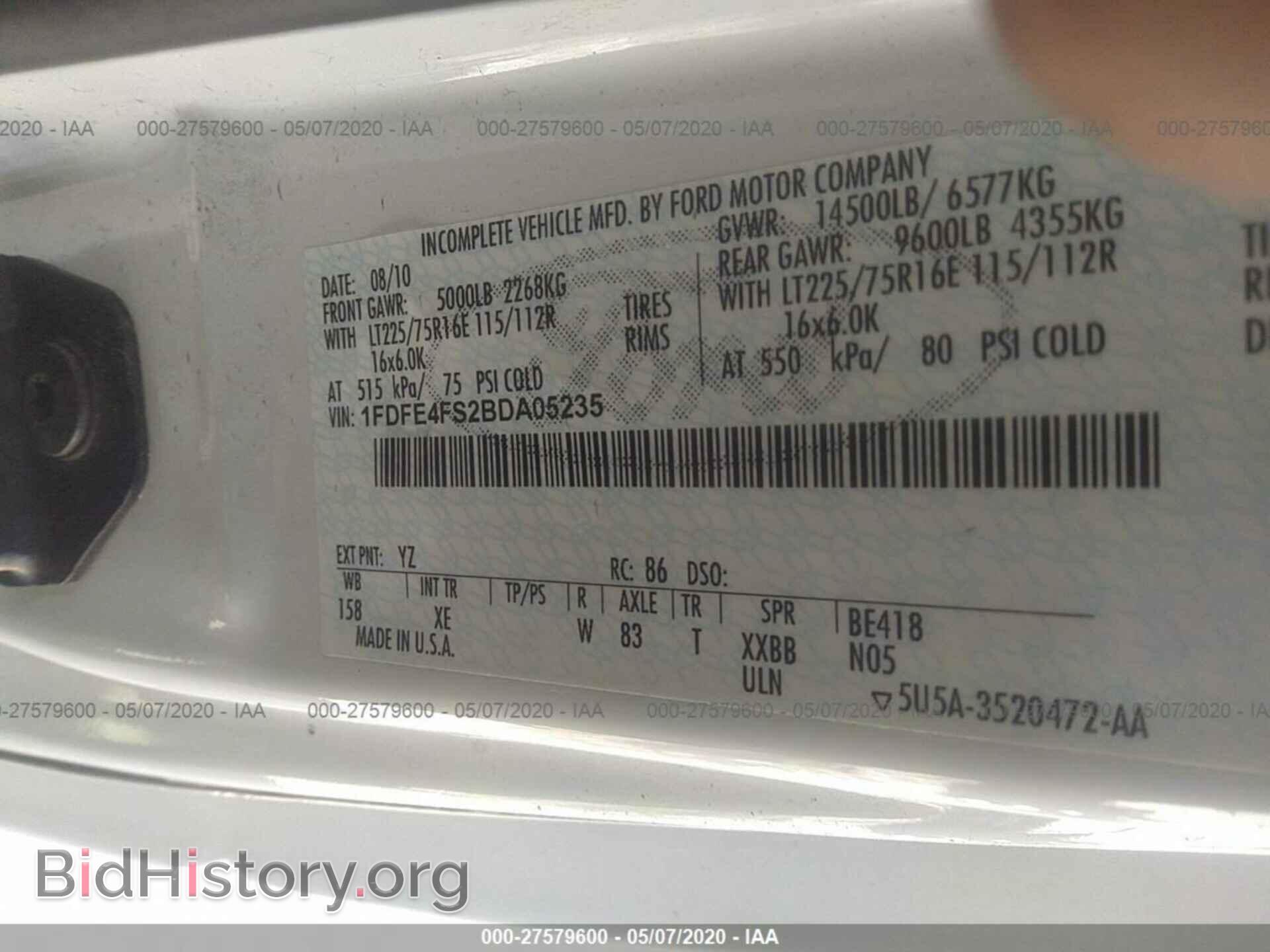 2011 FORD ECONOLINE - VIN: 1FDFE4FS2BDA05235 - Фото 9
