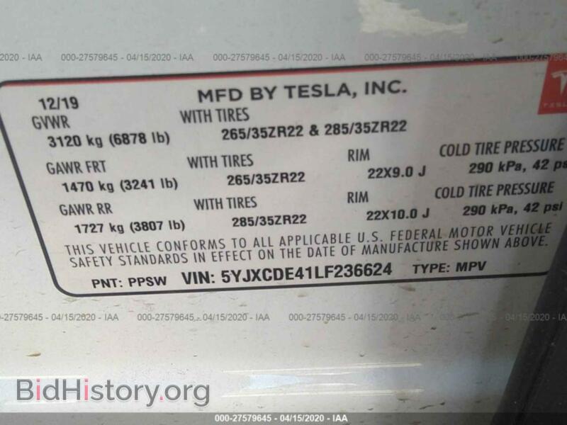 2020 Tesla MODEL X (VIN 5YJXCDE41LF236624) — photo 9 of 11