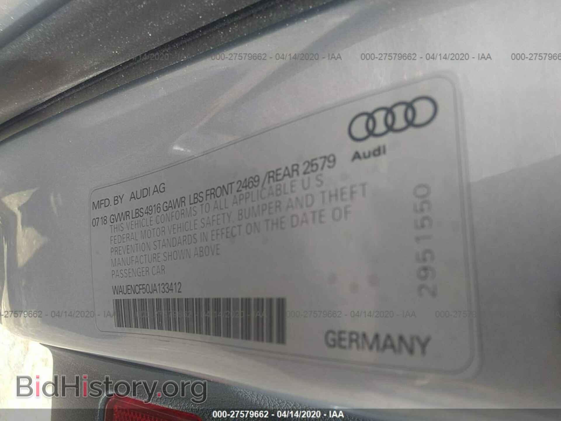 2018 AUDI A5 - VIN: WAUENCF50JA133412 - Фото 9
