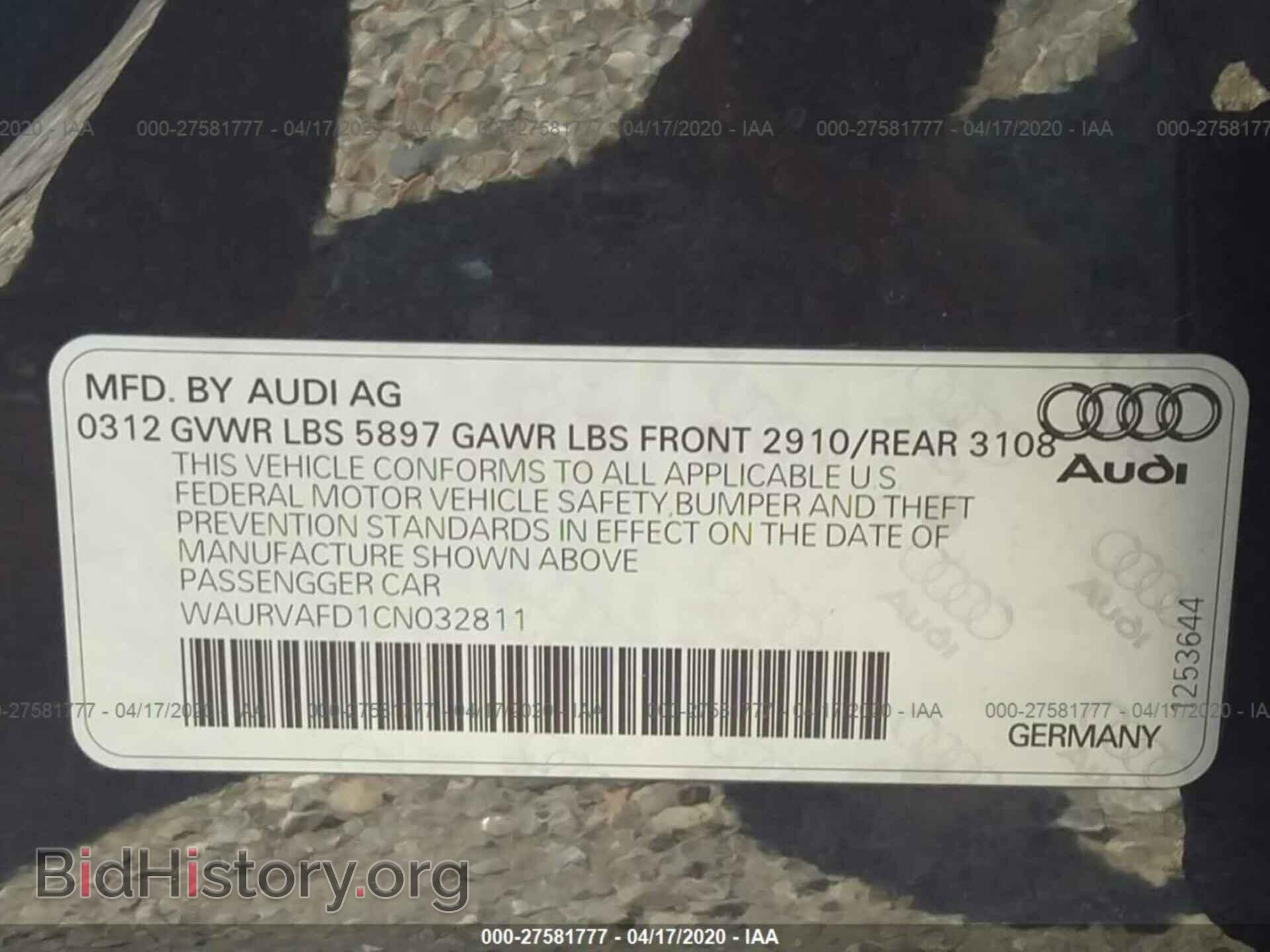 2012 AUDI A8 - VIN: WAURVAFD1CN032811 - Фото 9