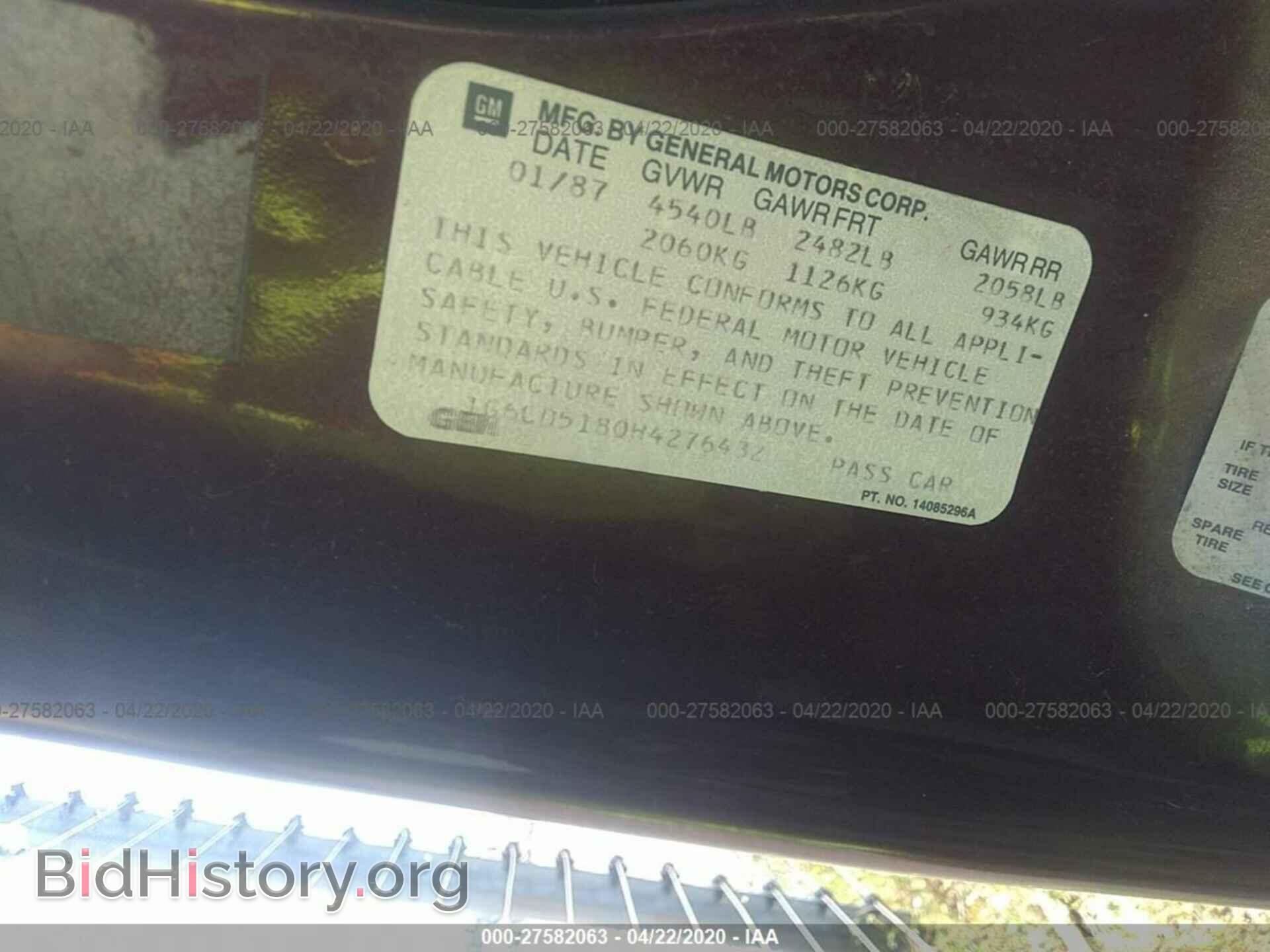 1987 CADILLAC DEVILLE - VIN: 1G6CD5180H4276432 - Photo 9