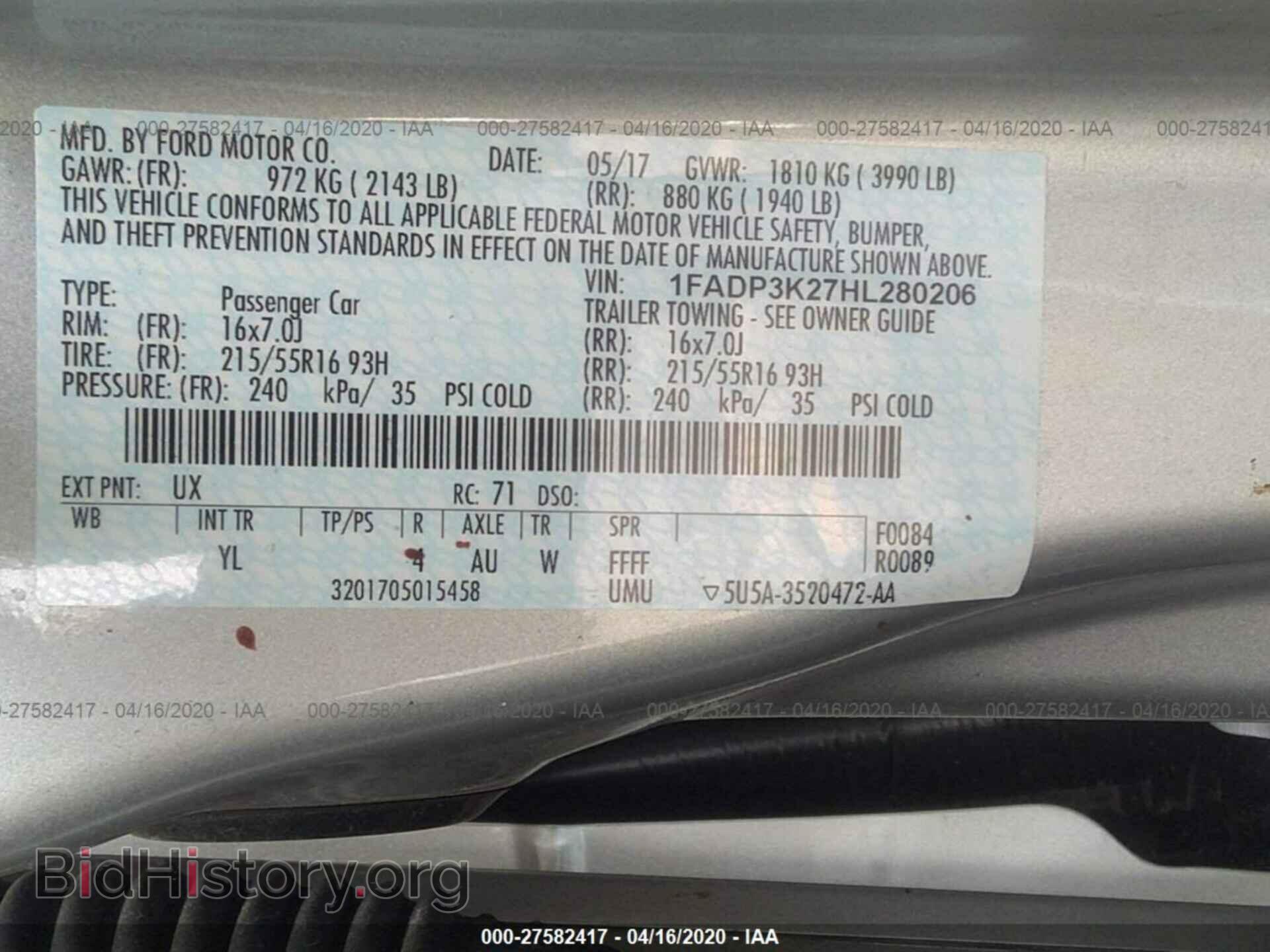 2017 FORD FOCUS - VIN: 1FADP3K27HL280206 - Фото 9