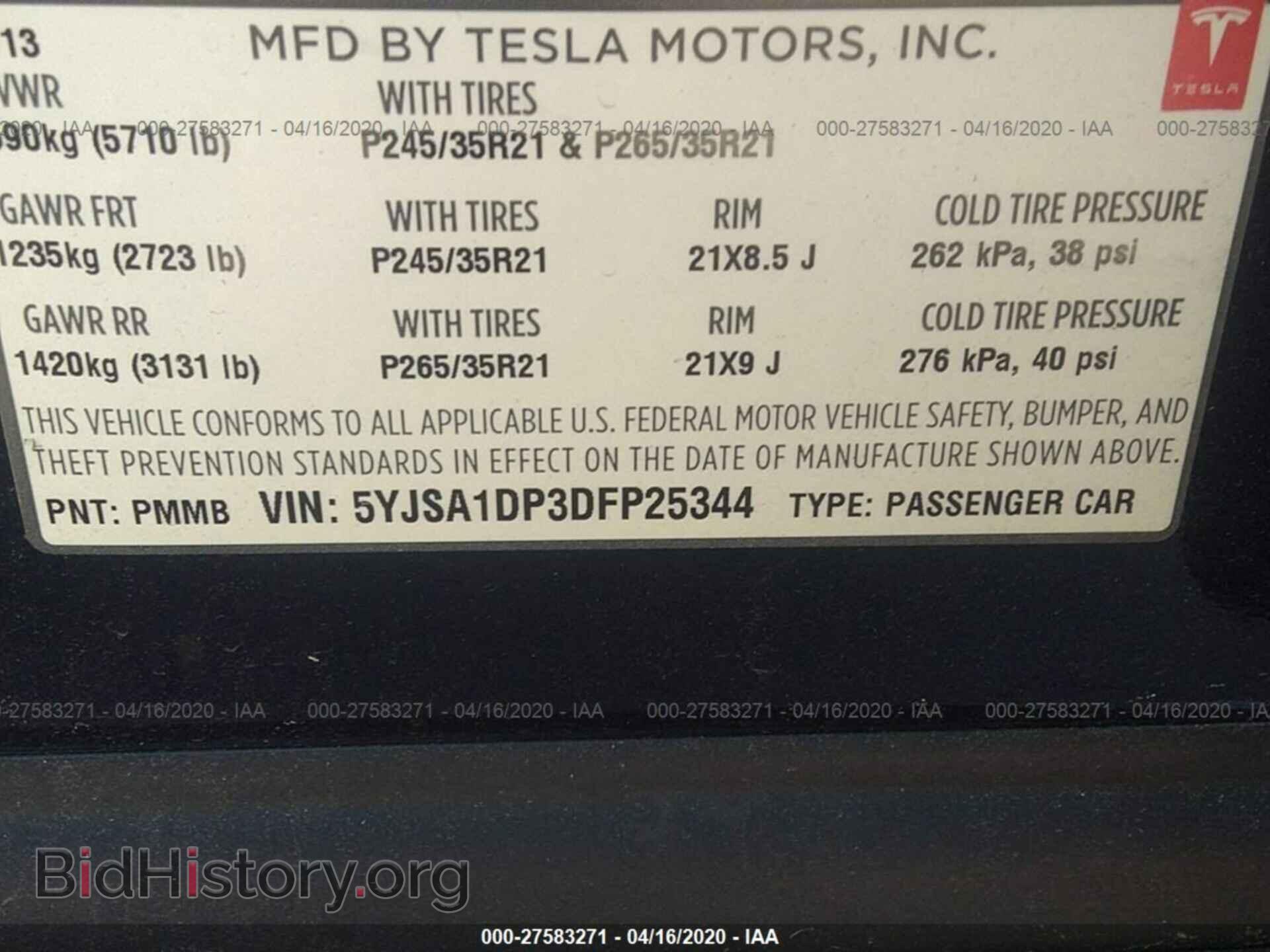 2013 TESLA MODEL S - VIN: 5YJSA1DP3DFP25344 - Photo 9