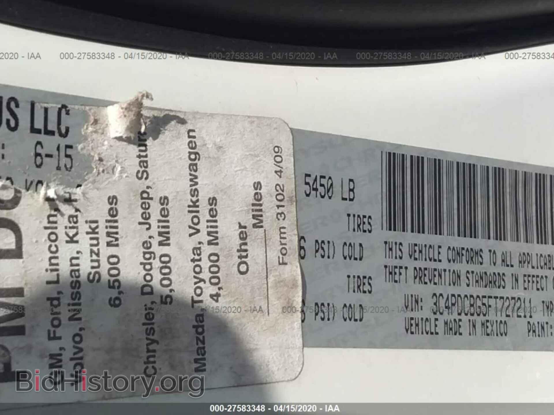 2015 DODGE JOURNEY - VIN: 3C4PDCBG5FT727211 - Photo 9