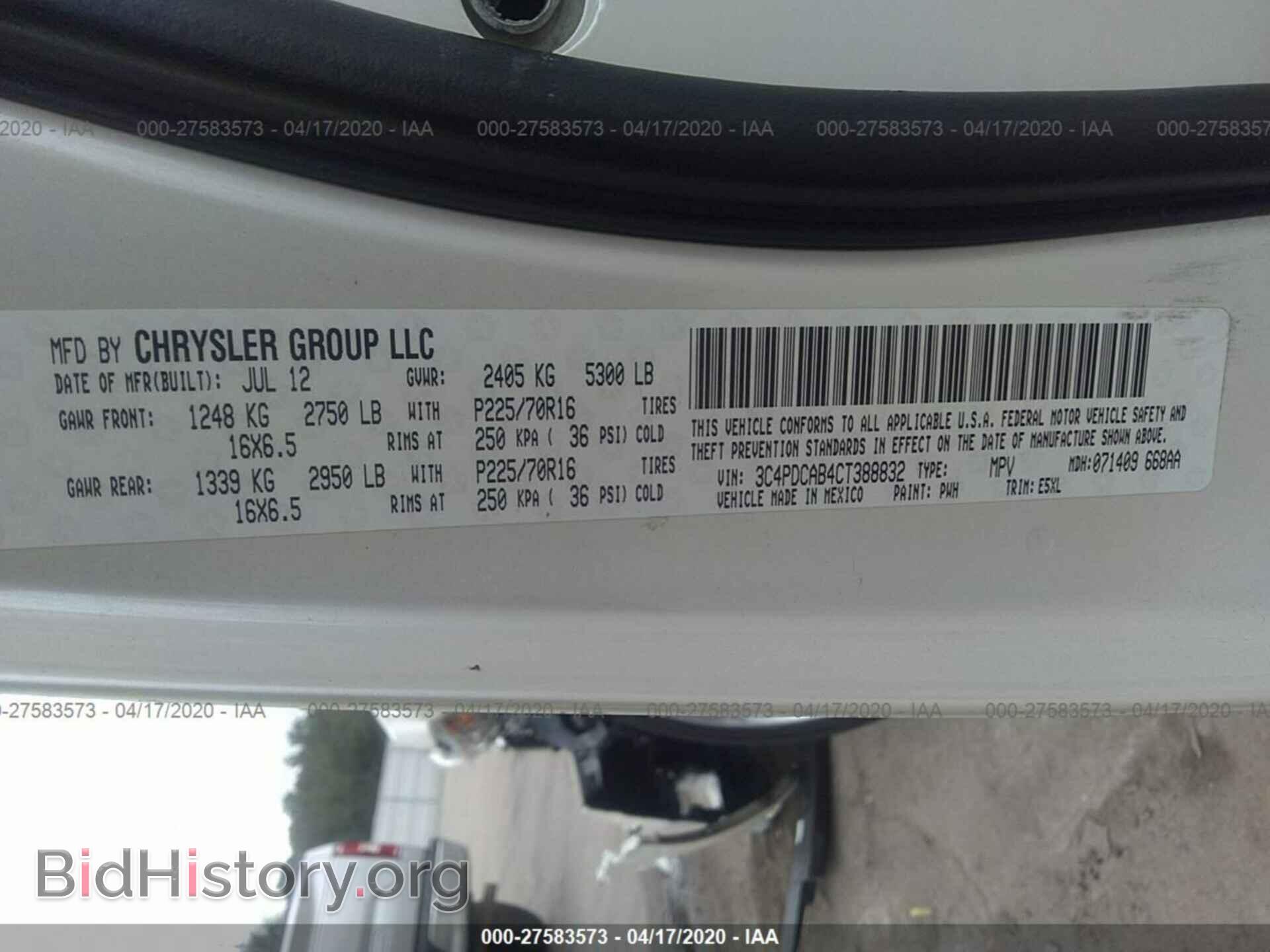 2012 DODGE JOURNEY - VIN: 3C4PDCAB4CT388832 - Photo 9