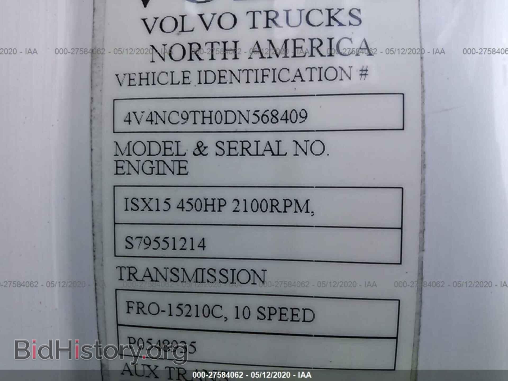 2013 VOLVO VN - VIN: 4V4NC9TH0DN568409 - Фото 9