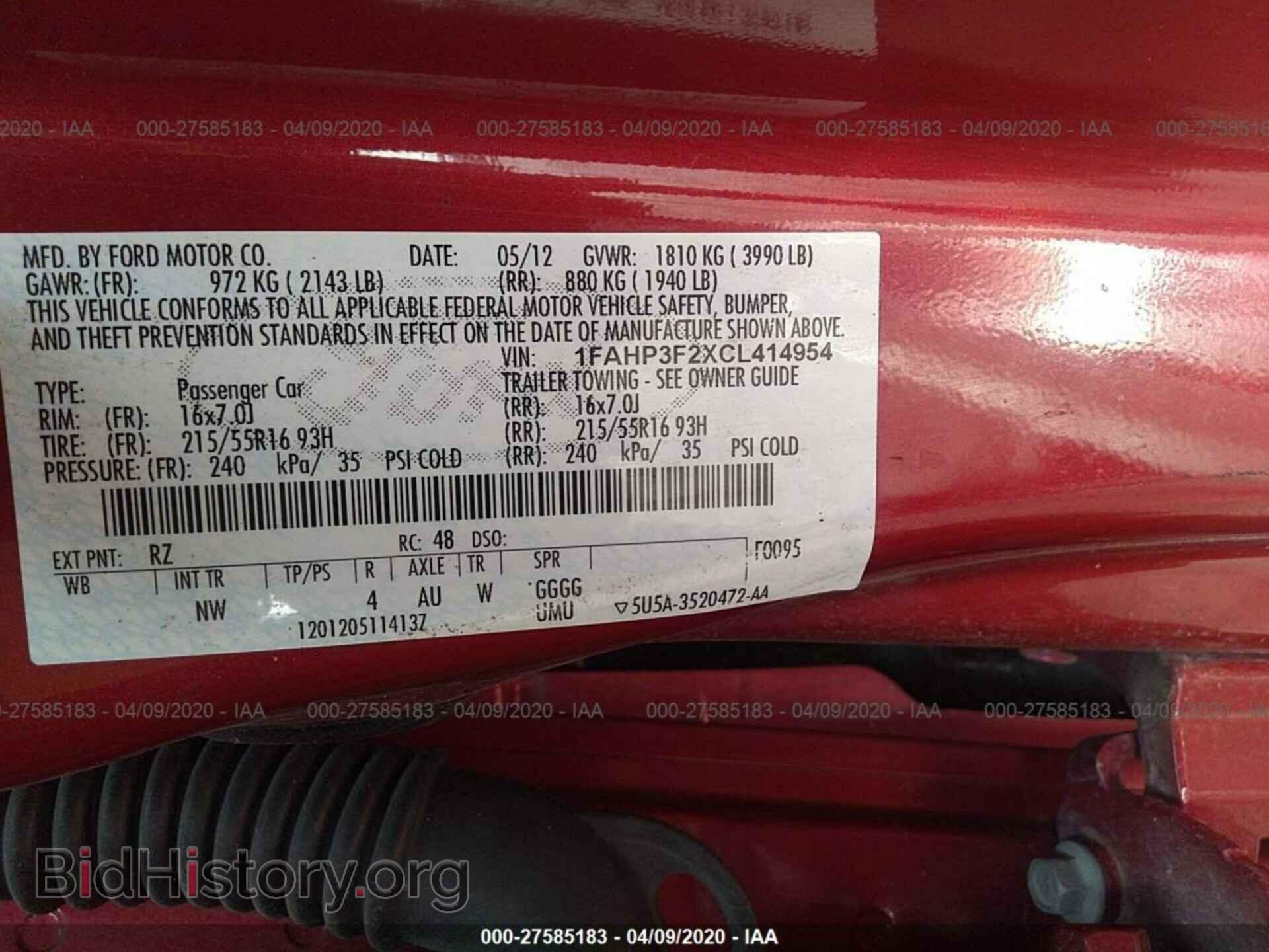2012 FORD FOCUS - VIN: 1FAHP3F2XCL414954 - Photo 9