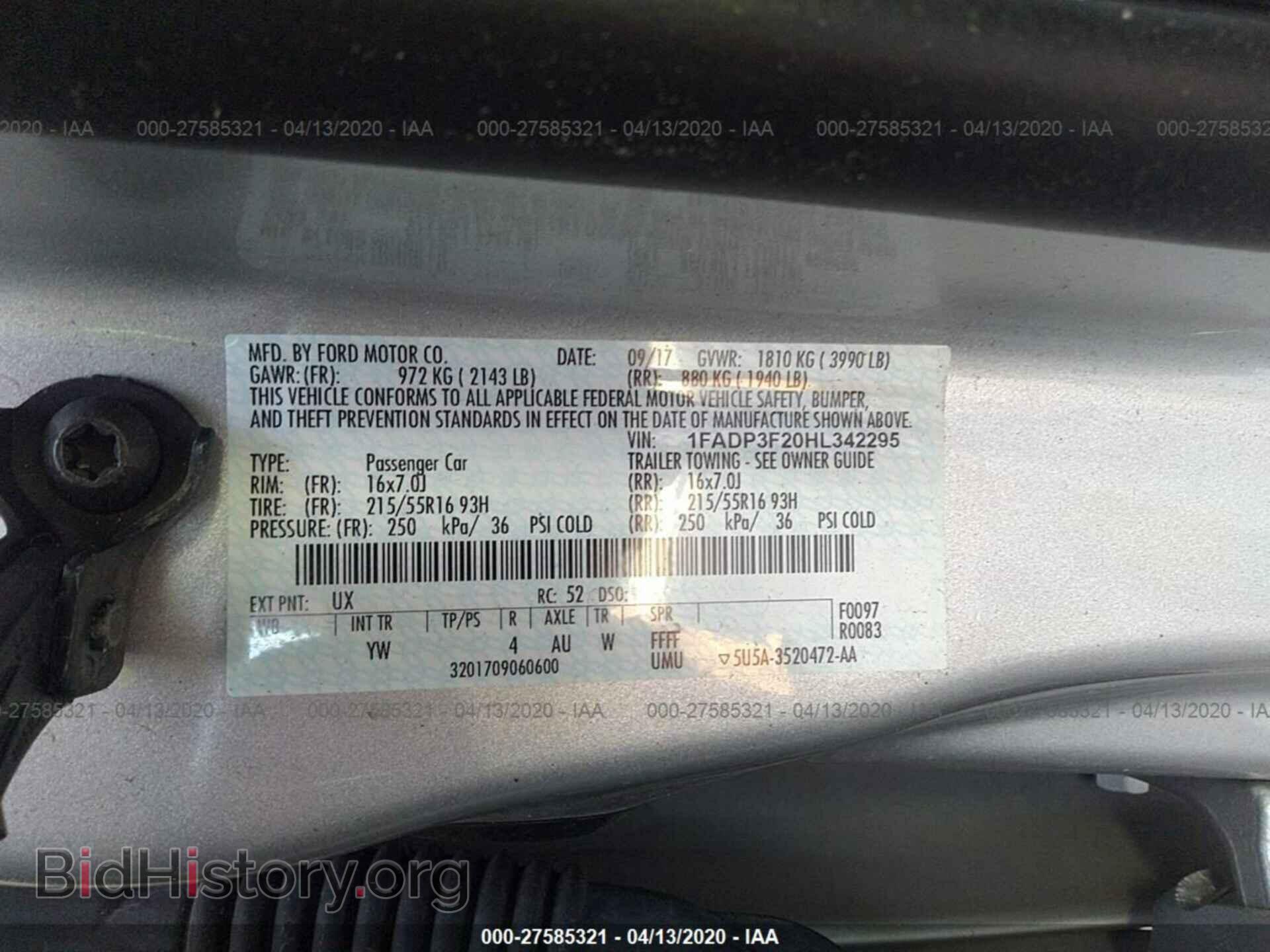 2017 FORD FOCUS - VIN: 1FADP3F20HL342295 - Фото 9