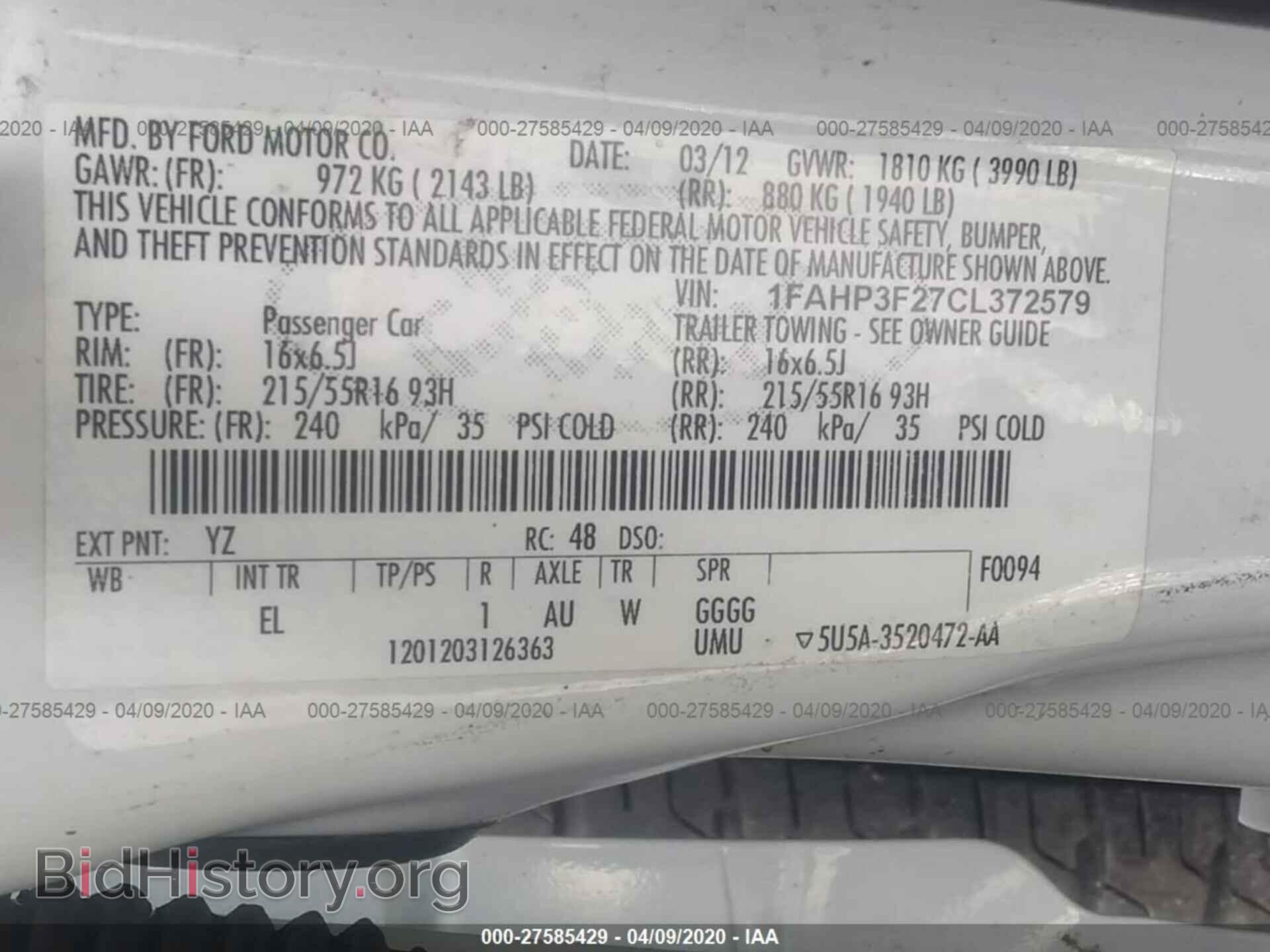 2012 FORD FOCUS - VIN: 1FAHP3F27CL372579 - Photo 9