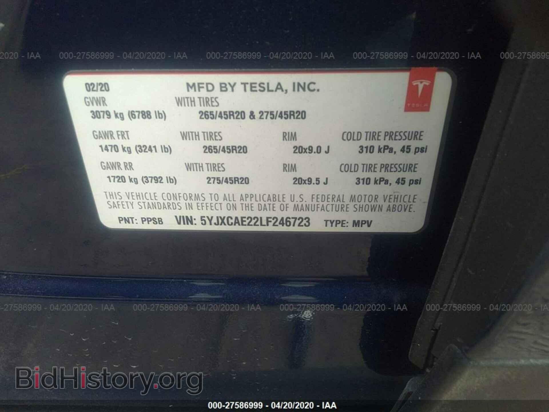 2020 TESLA MODEL X - VIN: 5YJXCAE22LF246723 - Photo 9