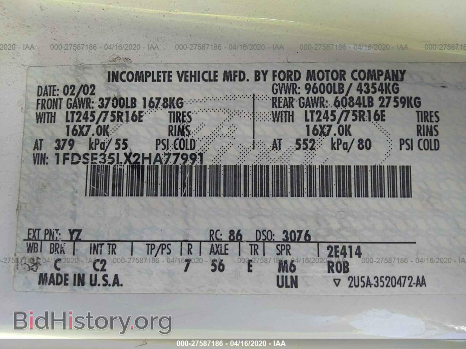 2002 FORD ECONOLINE - VIN: 1FDSE35LX2HA77991 - Photo 9