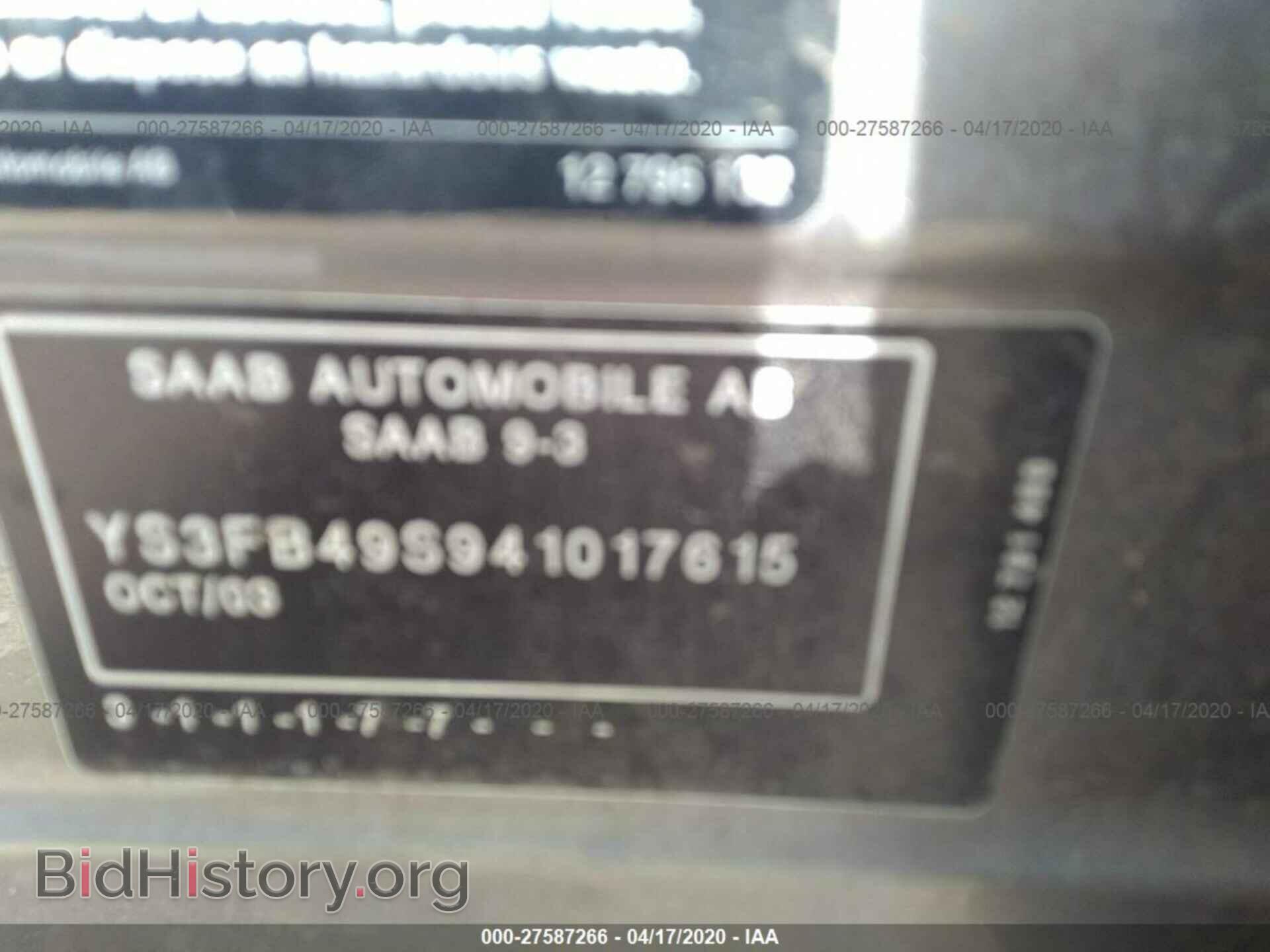 2004 SAAB 9-3 - VIN: YS3FB49S941017615 - Photo 9