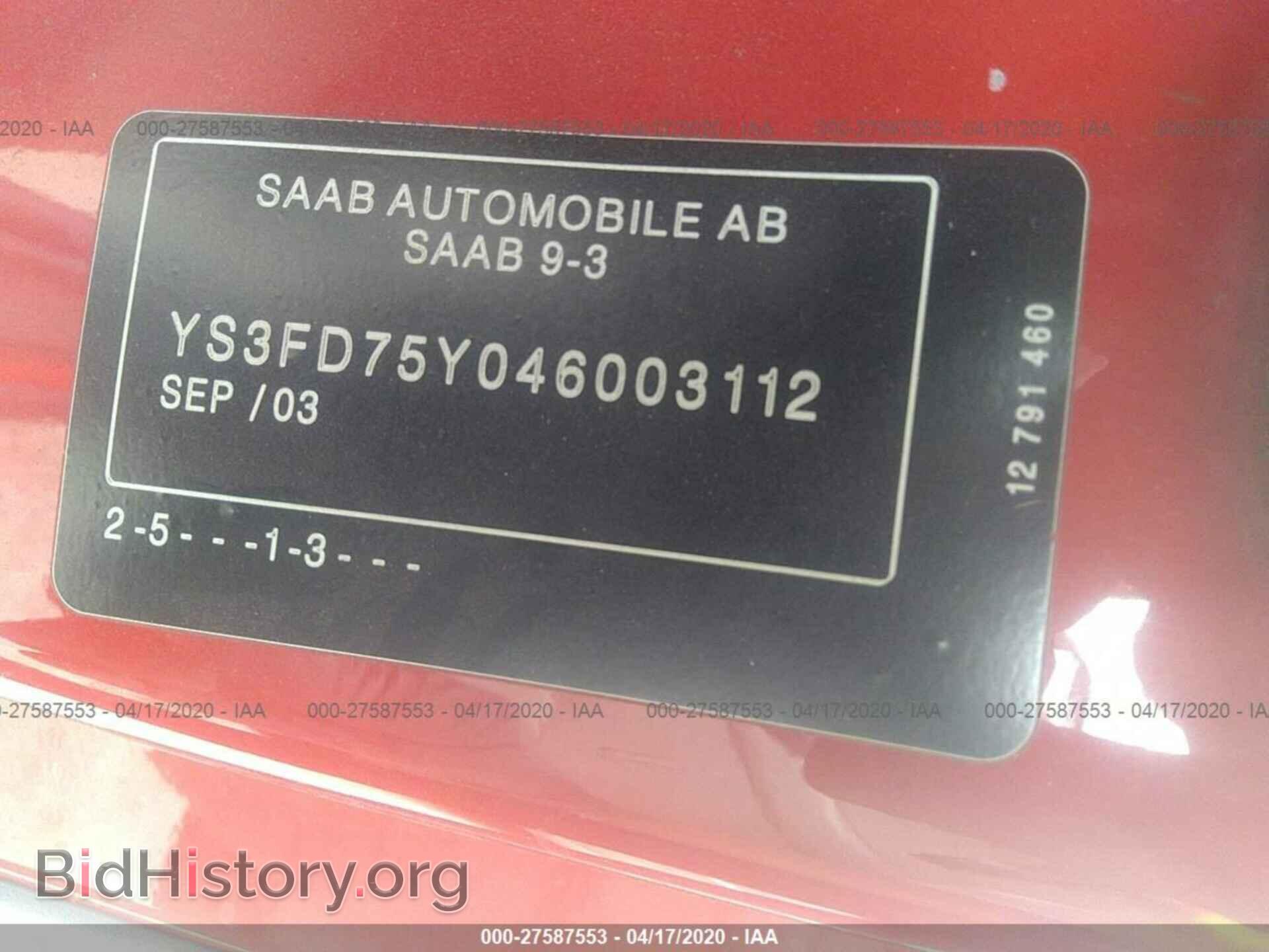 2004 SAAB 9-3 - VIN: YS3FD75Y046003112 - Photo 9