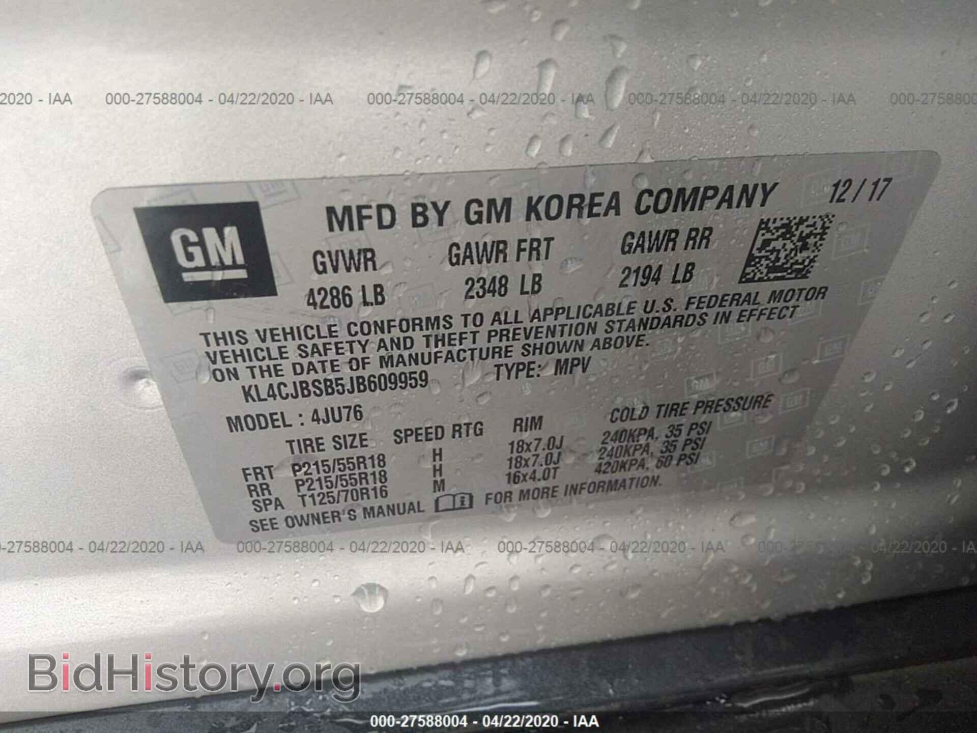 2018 BUICK ENCORE - VIN: KL4CJBSB5JB609959 - Photo 9