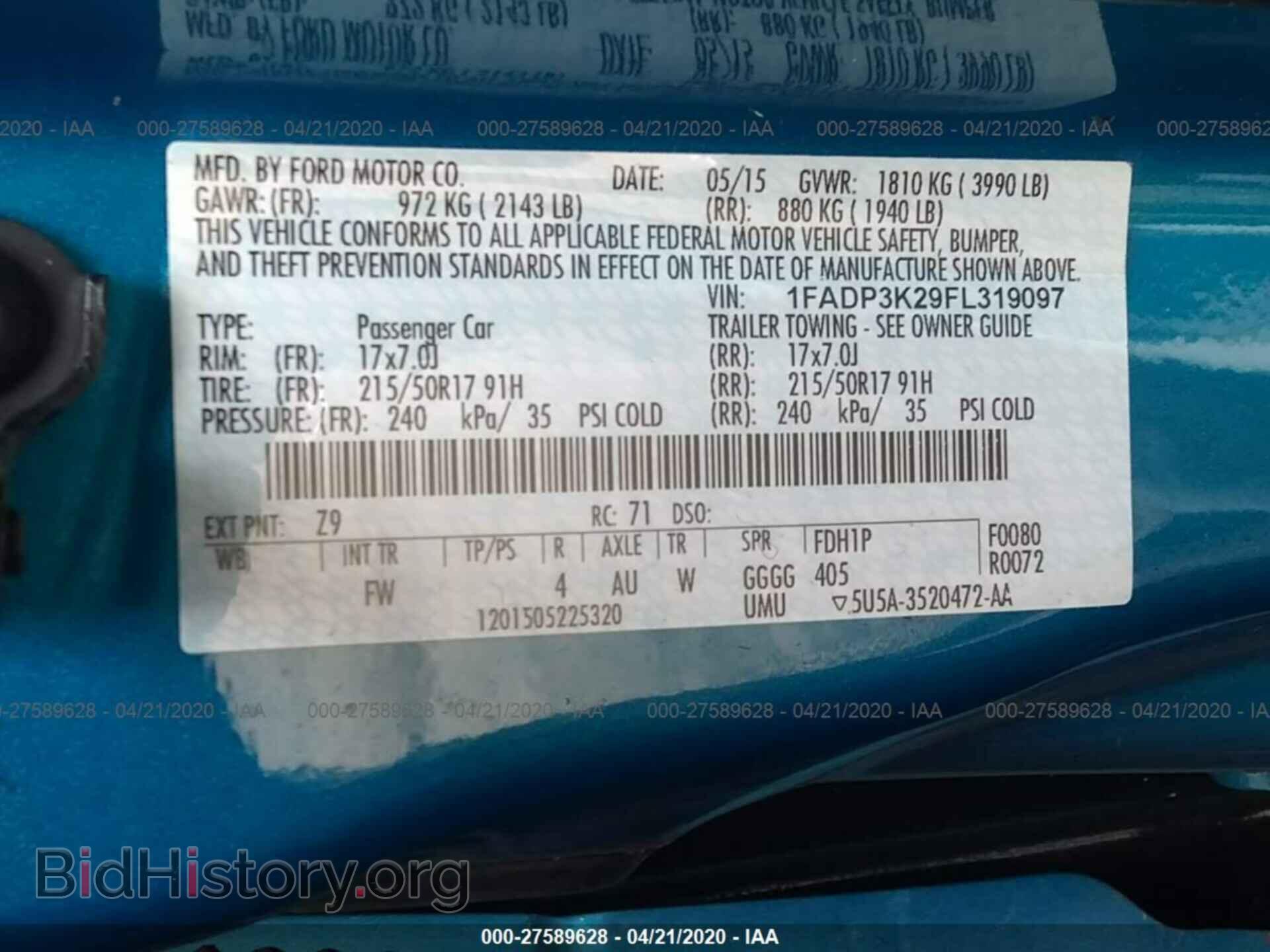2015 FORD FOCUS - VIN: 1FADP3K29FL319097 - Photo 9