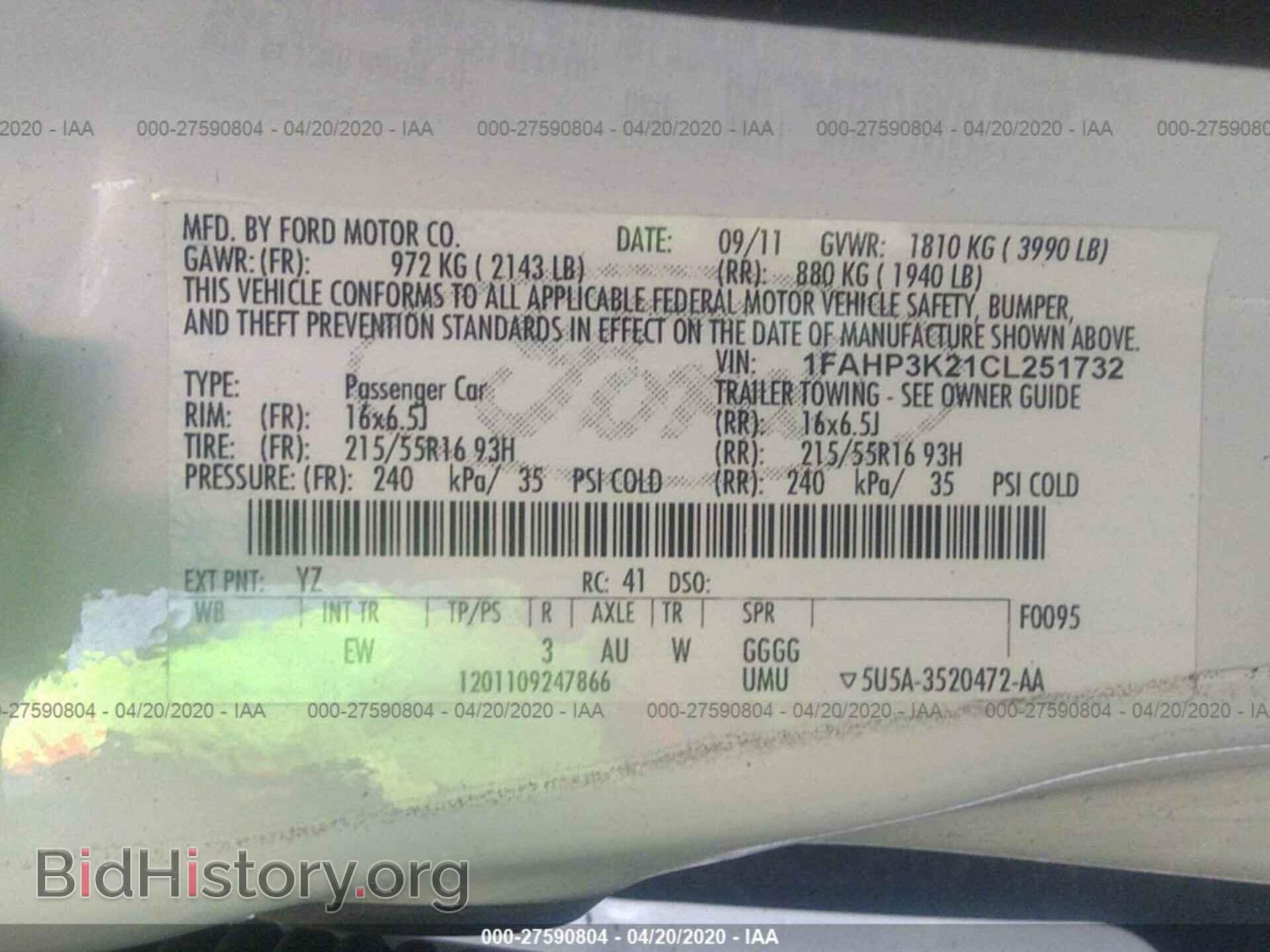 2012 FORD FOCUS - VIN: 1FAHP3K21CL251732 - Photo 9
