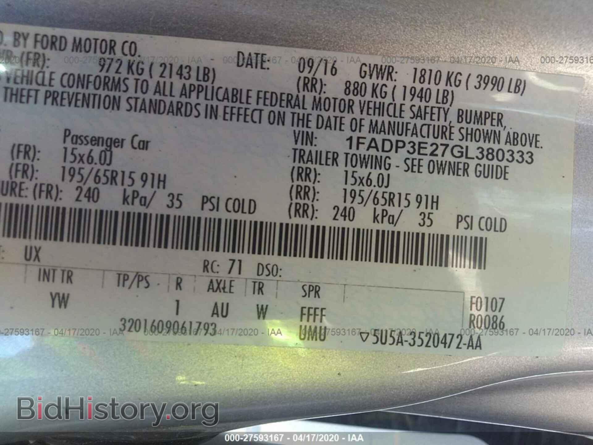 2016 FORD FOCUS - VIN: 1FADP3E27GL380333 - Photo 9