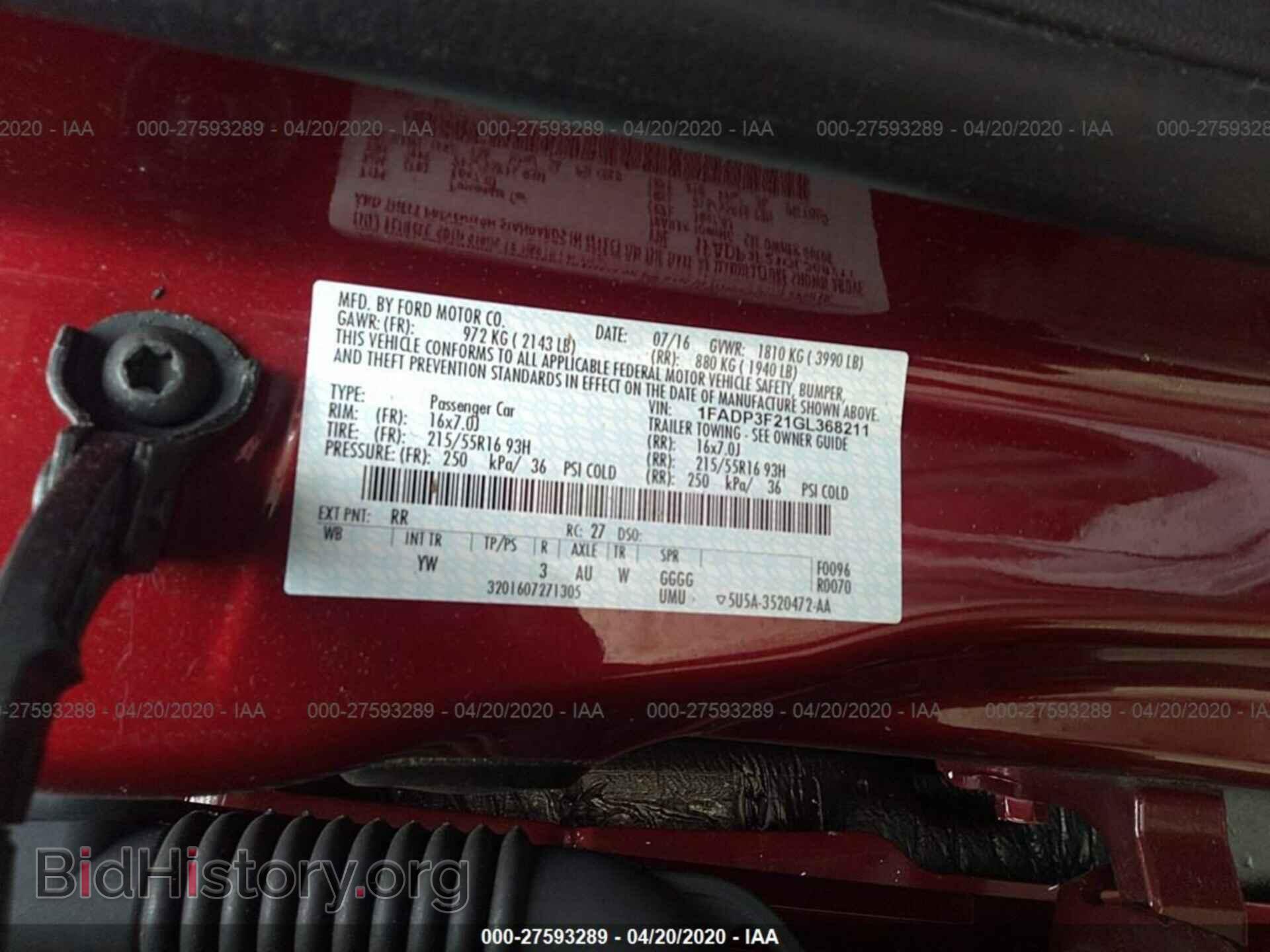 2016 FORD FOCUS - VIN: 1FADP3F21GL368211 - Фото 9