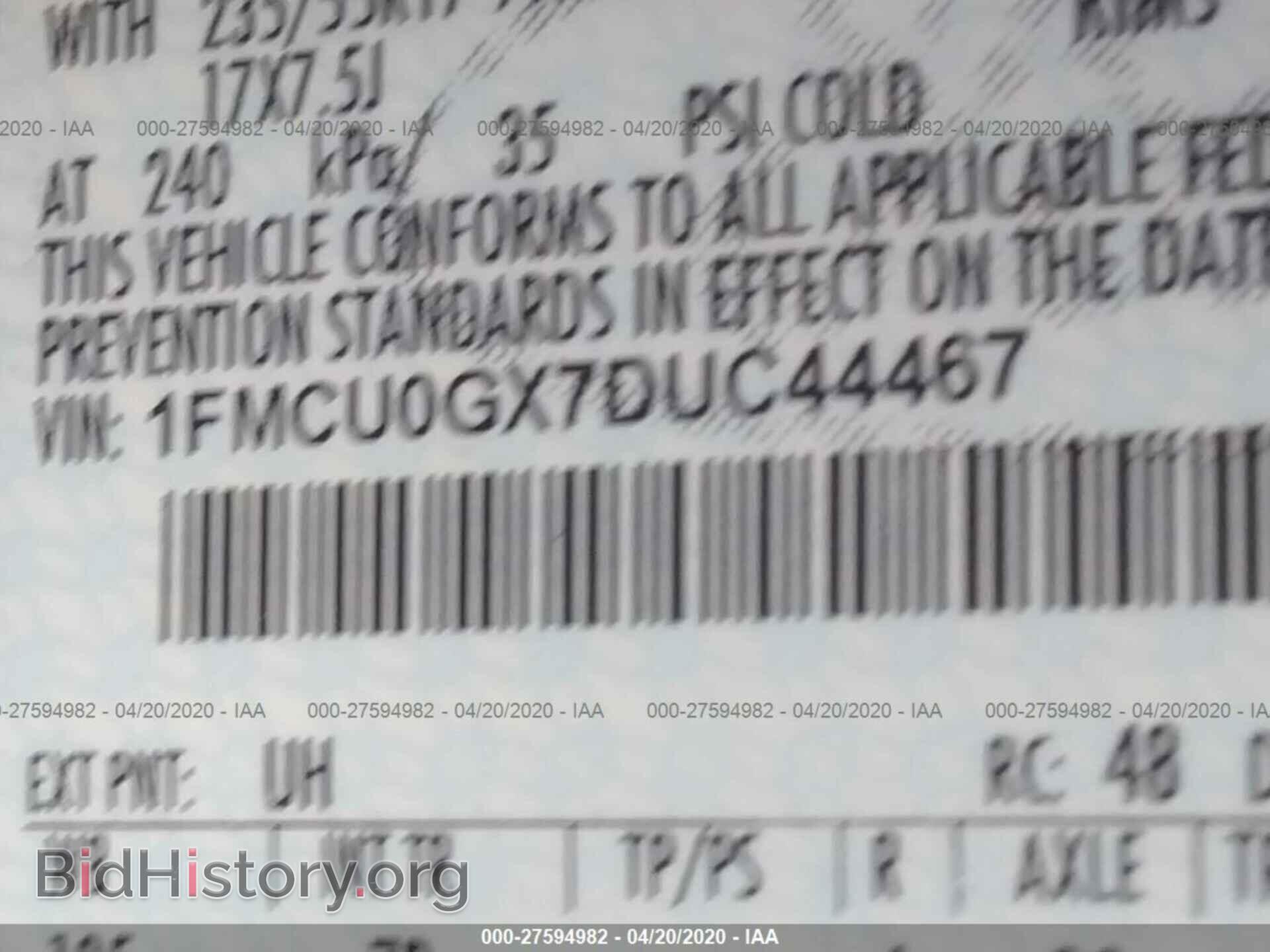 2013 FORD ESCAPE - VIN: 1FMCU0GX7DUC44467 - Фото 9