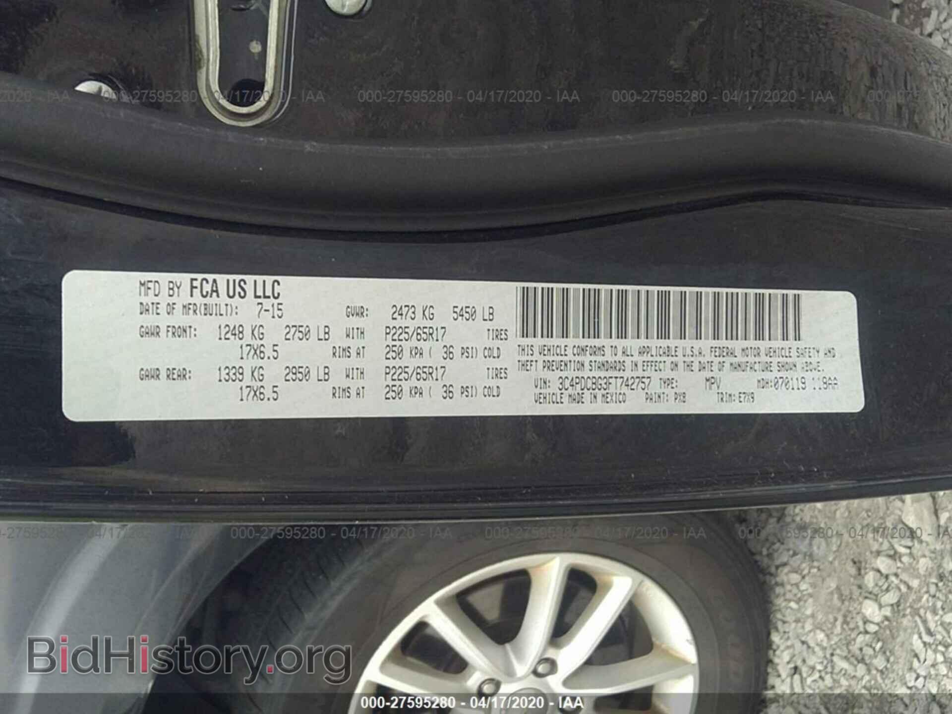 2015 DODGE JOURNEY - VIN: 3C4PDCBG3FT742757 - Photo 9