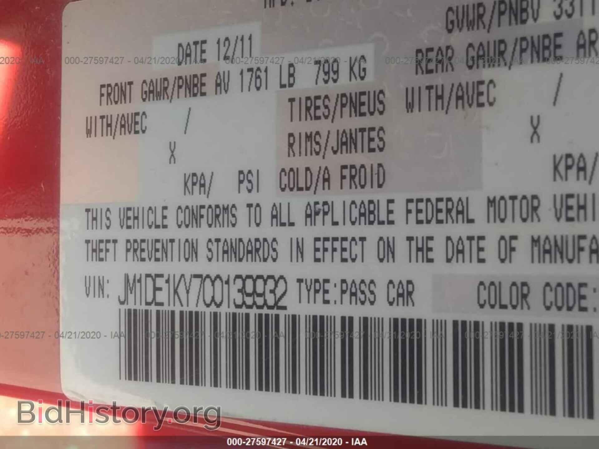 2012 MAZDA MAZDA2 - VIN: JM1DE1KY7C0139932 - Photo 9