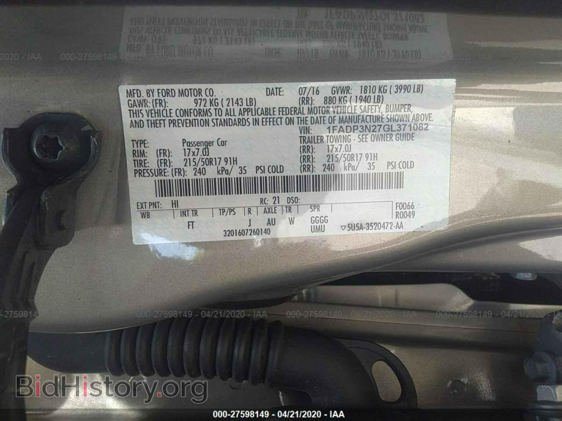 2016 FORD FOCUS - VIN: 1FADP3N27GL371082 - Photo 9