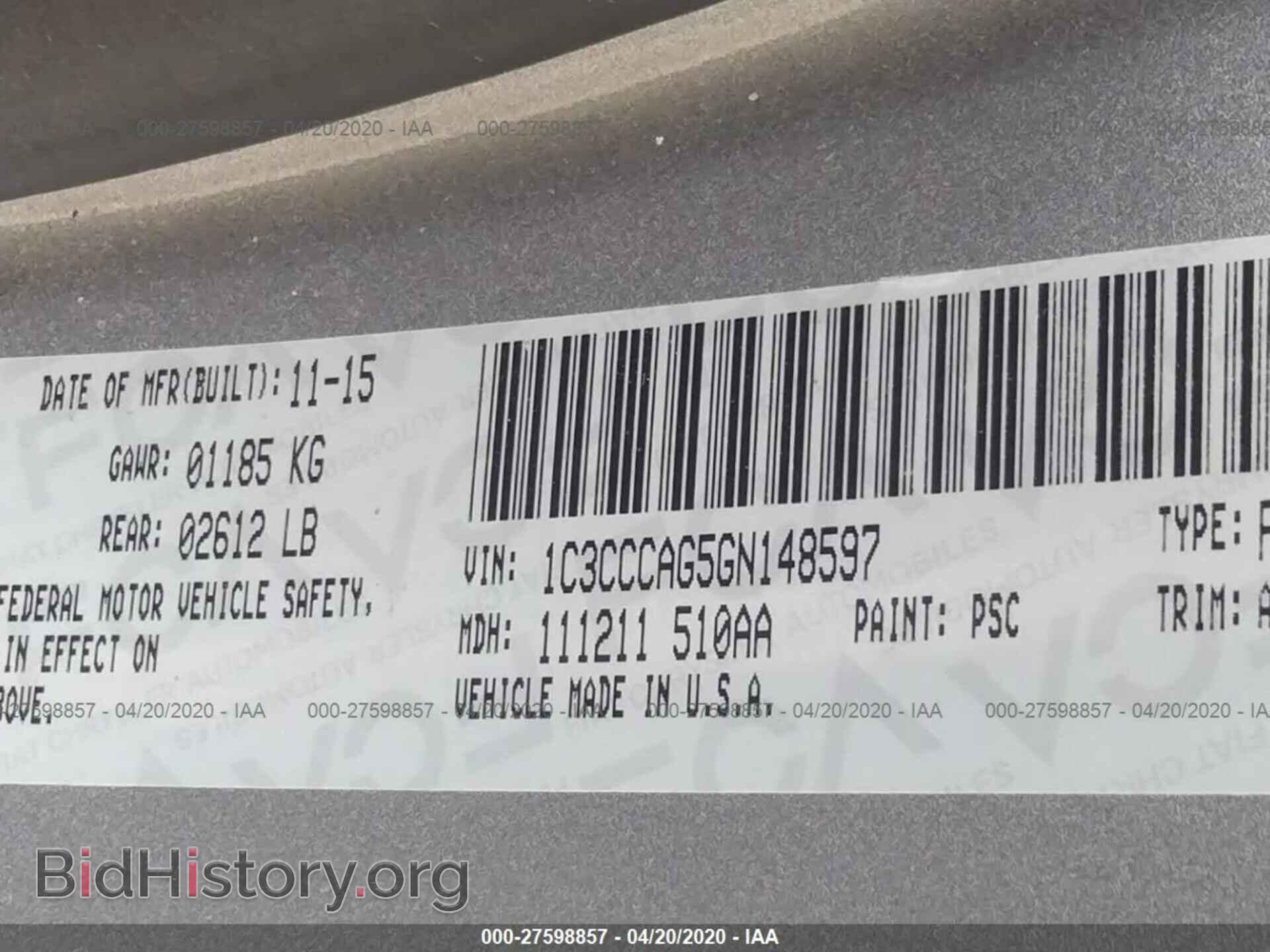 2016 CHRYSLER 200 - VIN: 1C3CCCAG5GN148597 - Photo 9