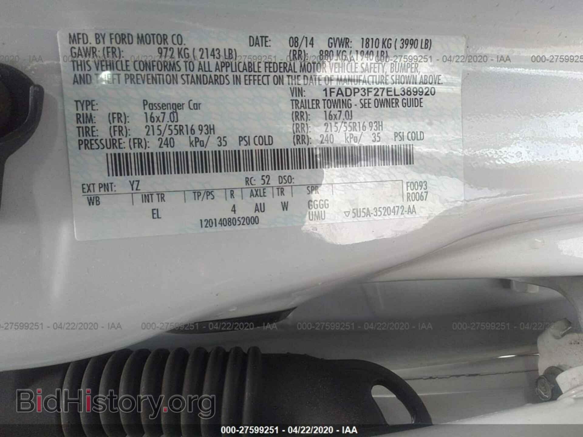 2014 FORD FOCUS - VIN: 1FADP3F27EL389920 - Photo 9