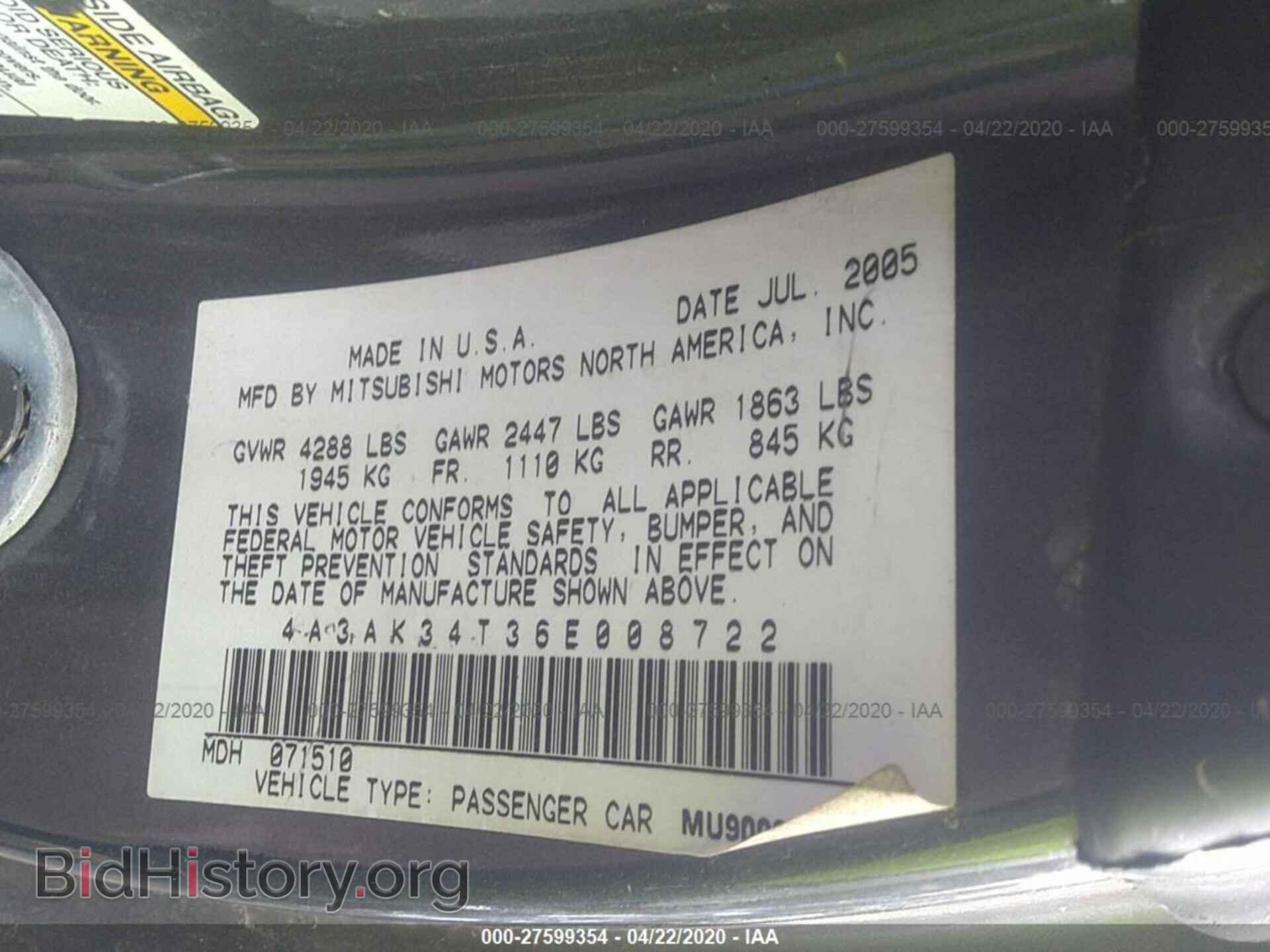 2006 MITSUBISHI ECLIPSE - VIN: 4A3AK34T36E008722 - Фото 9