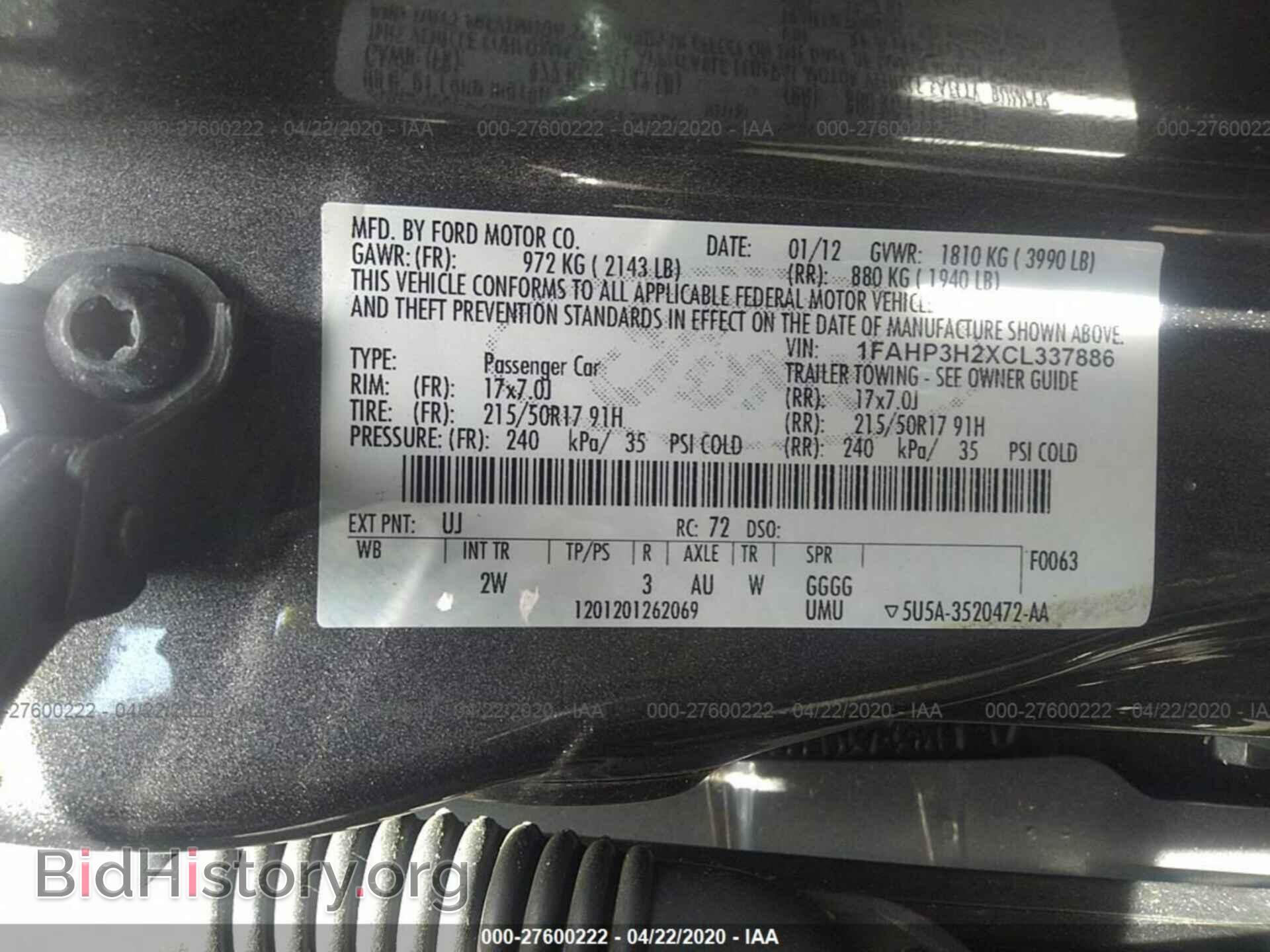 2012 FORD FOCUS - VIN: 1FAHP3H2XCL337886 - Photo 9