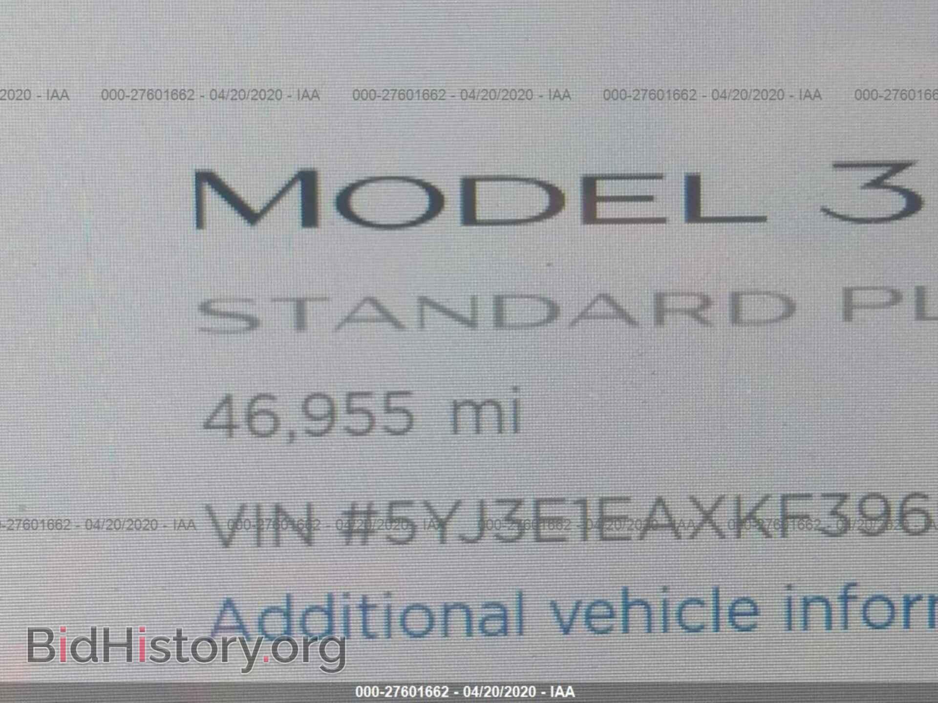 2019 TESLA MODEL 3 - VIN: 5YJ3E1EAXKF396951 - Фото 7