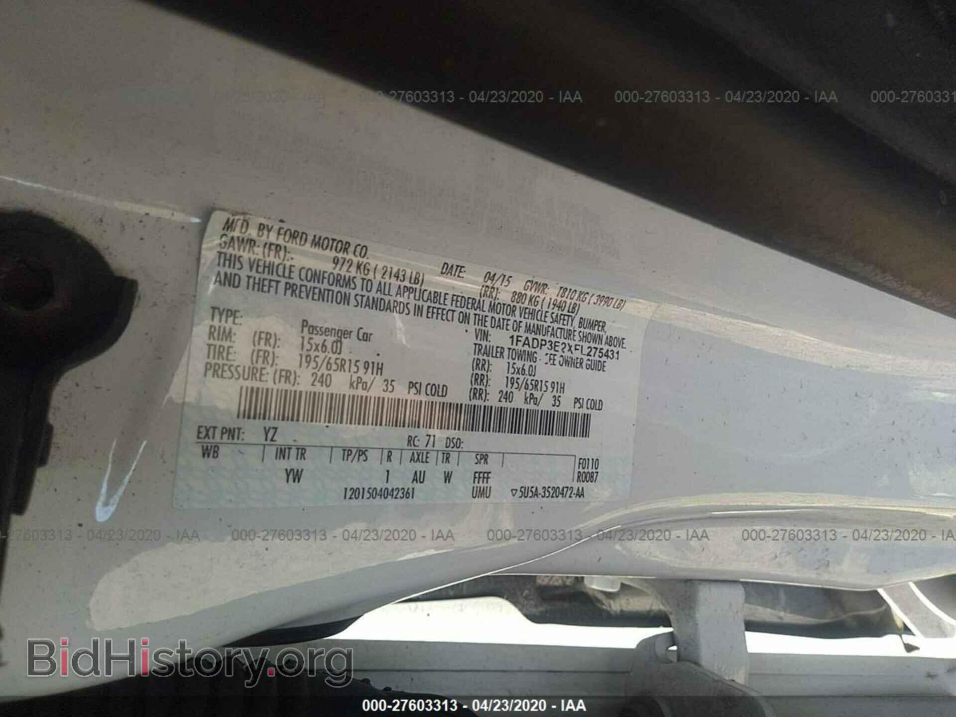 2015 FORD FOCUS - VIN: 1FADP3E2XFL275431 - Фото 9