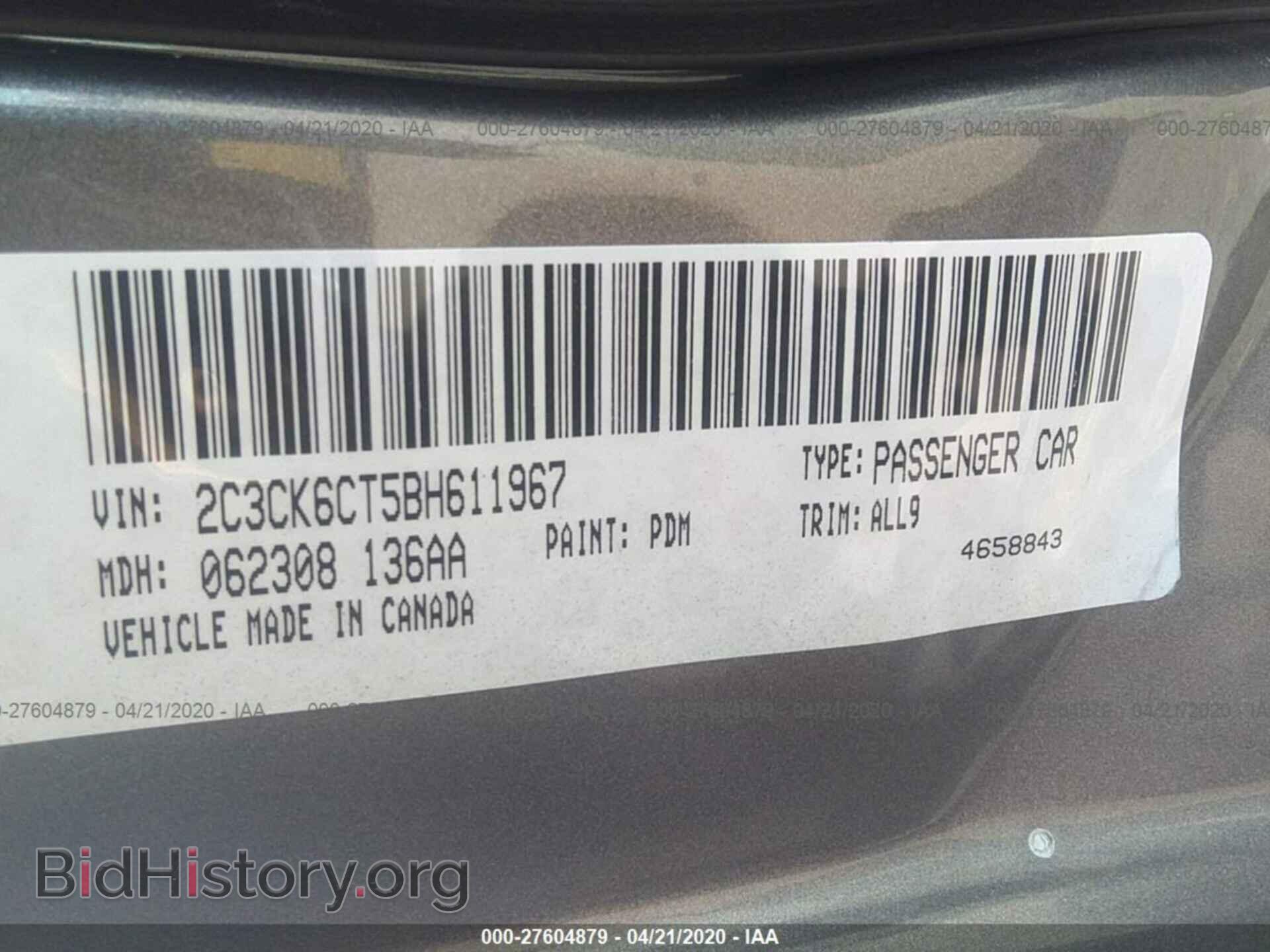 2011 CHRYSLER 300C - VIN: 2C3CK6CT5BH611967 - Фото 9