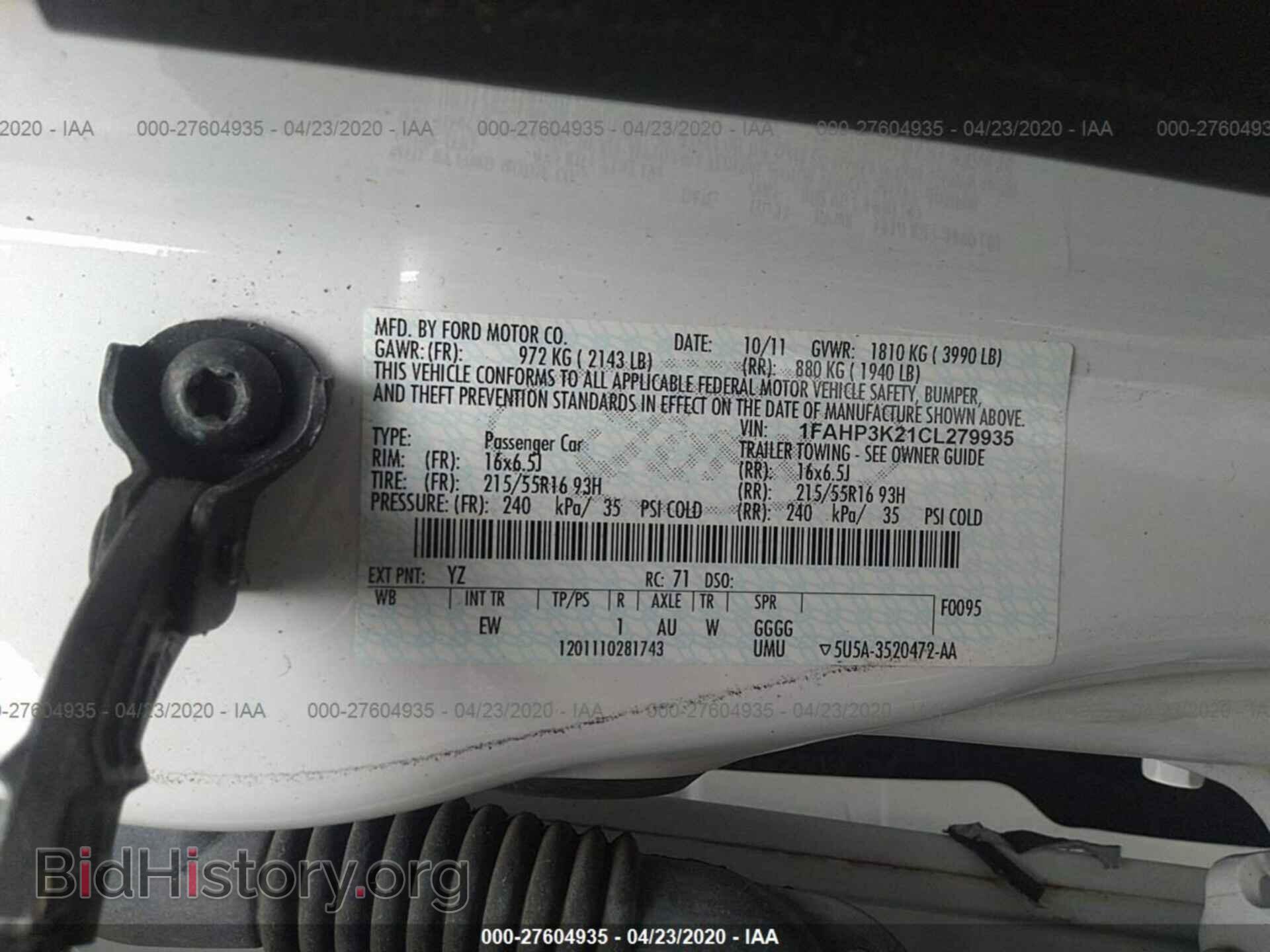 2012 FORD FOCUS - VIN: 1FAHP3K21CL279935 - Photo 9