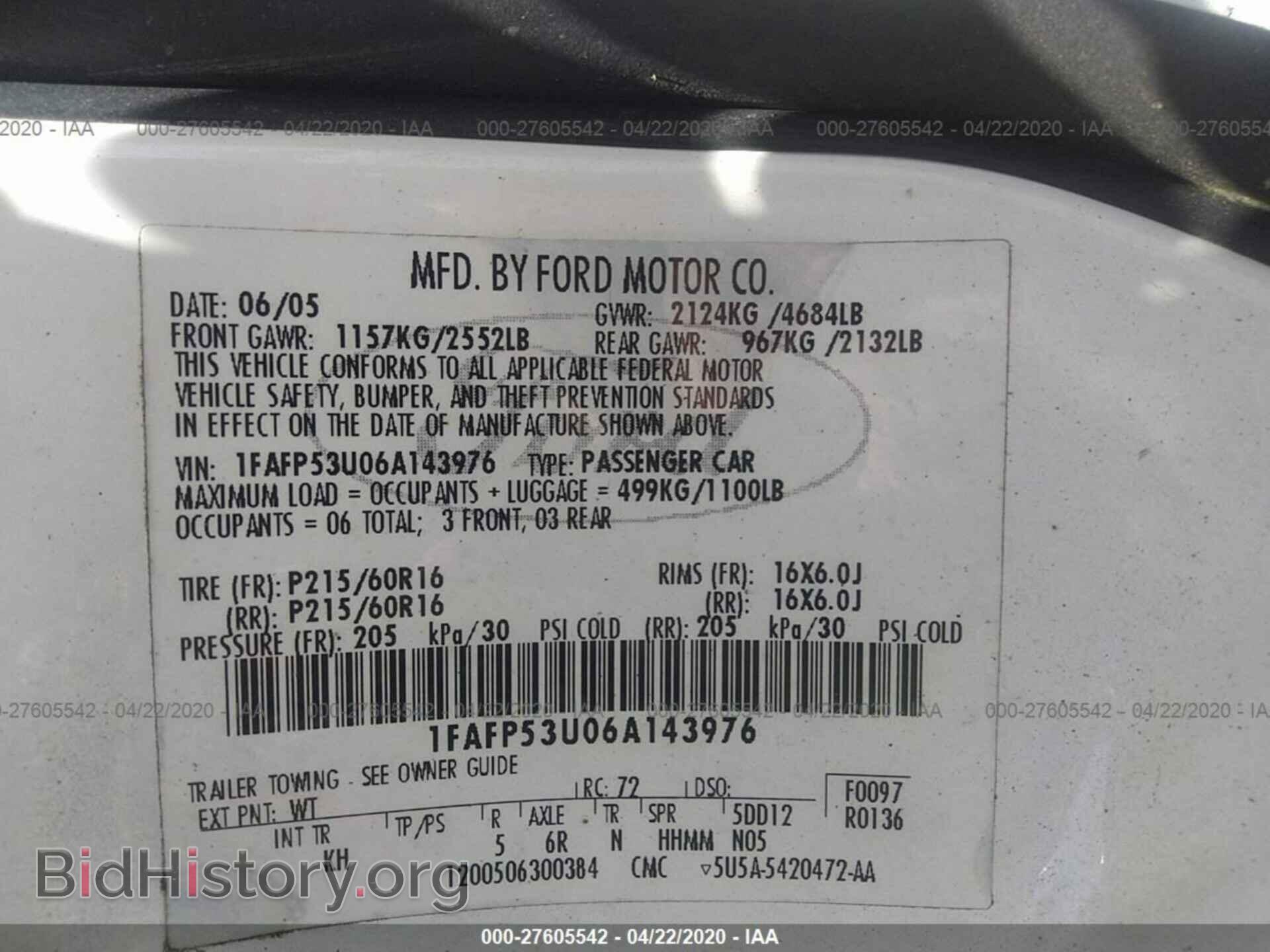 2006 FORD TAURUS - VIN: 1FAFP53U06A143976 - Photo 9