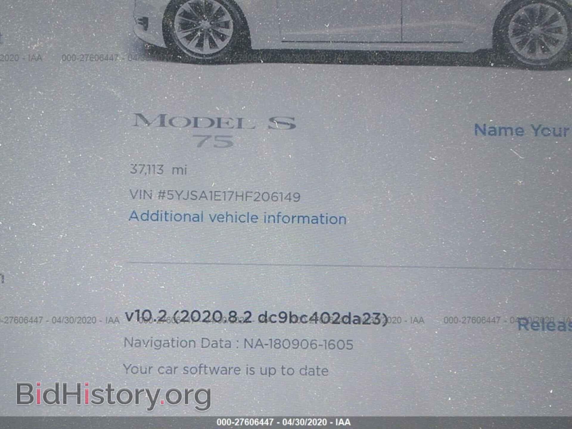 2017 TESLA MODEL S - VIN: 5YJSA1E17HF206149 - Фото 7