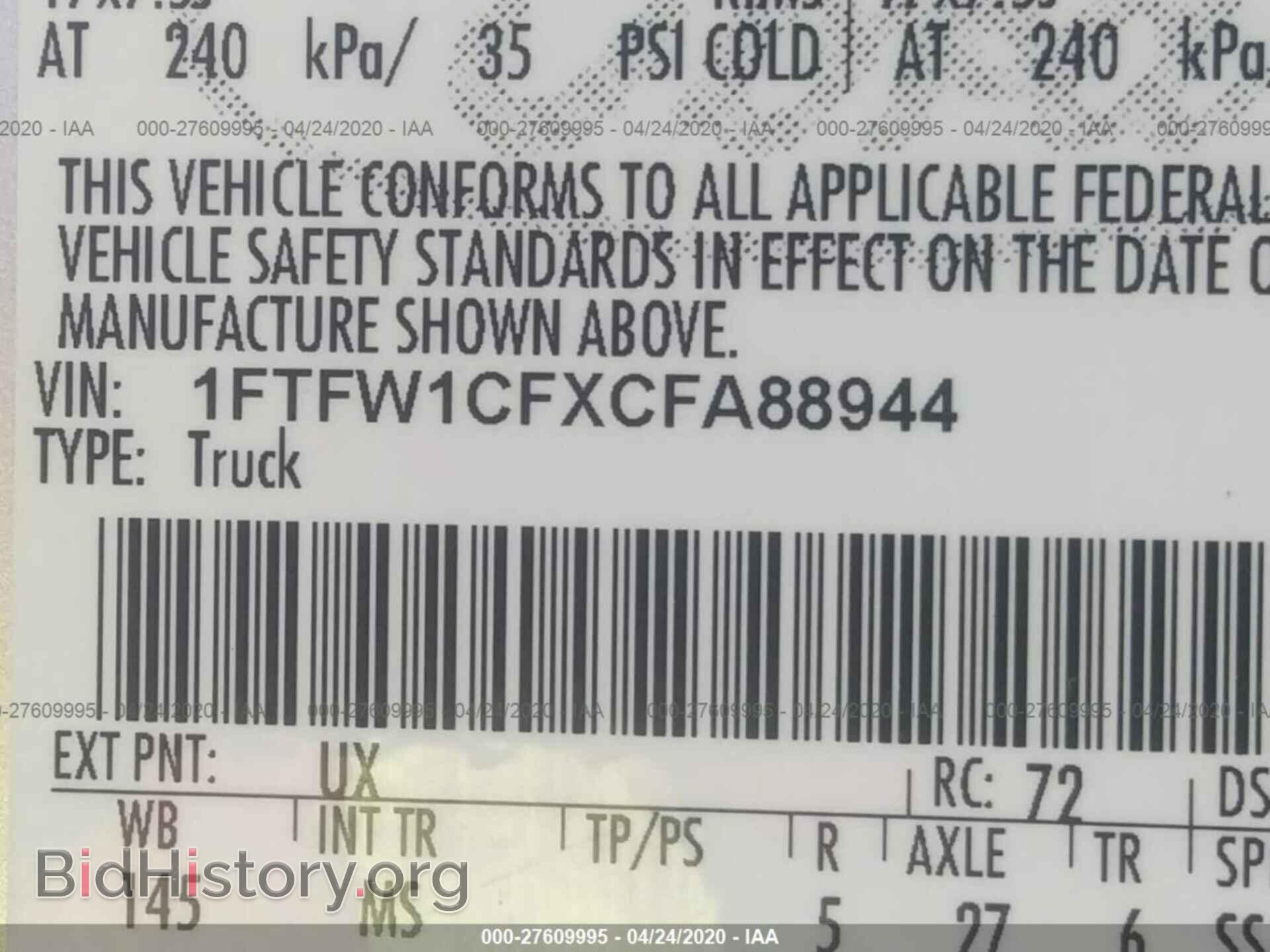 2012 FORD F150 - VIN: 1FTFW1CFXCFA88944 - Фото 9