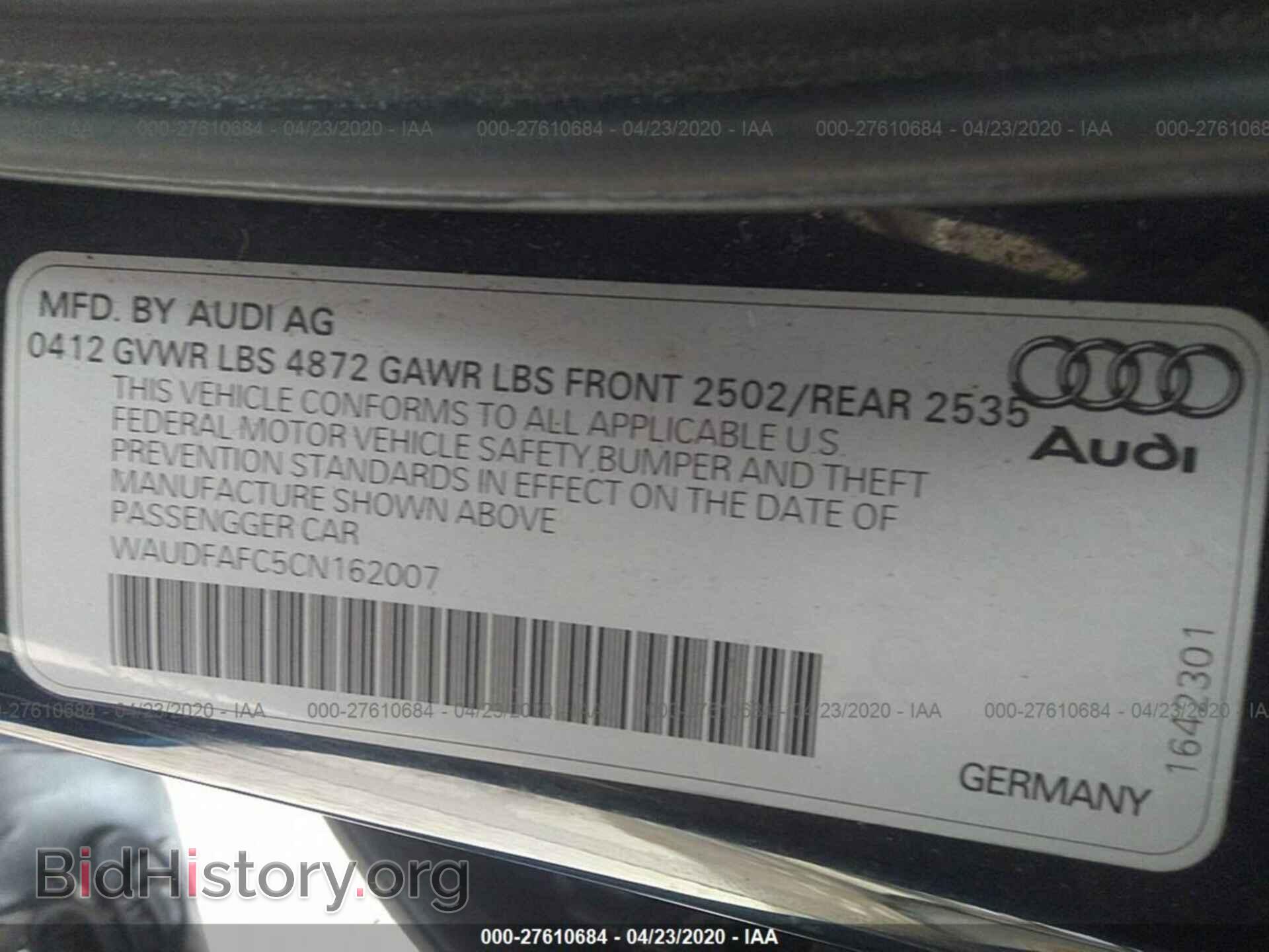 2012 AUDI A6 - VIN: WAUDFAFC5CN162007 - Photo 9
