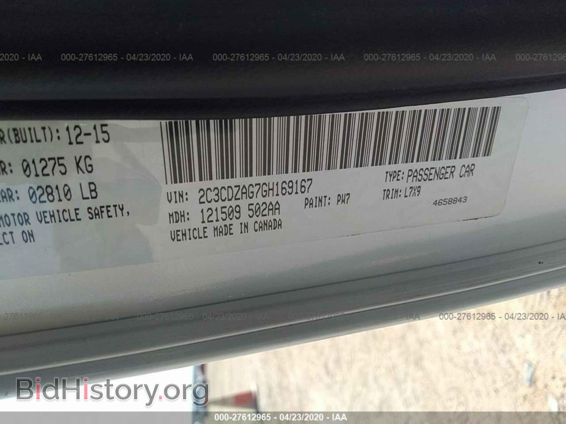 2016 DODGE CHALLENGER - VIN: 2C3CDZAG7GH169167 - Фото 9