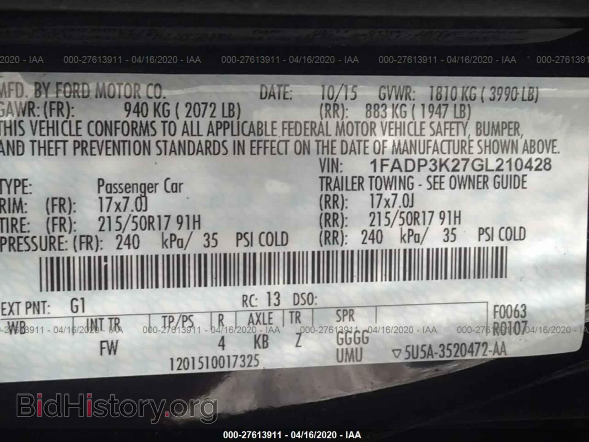 2016 FORD FOCUS - VIN: 1FADP3K27GL210428 - Photo 9