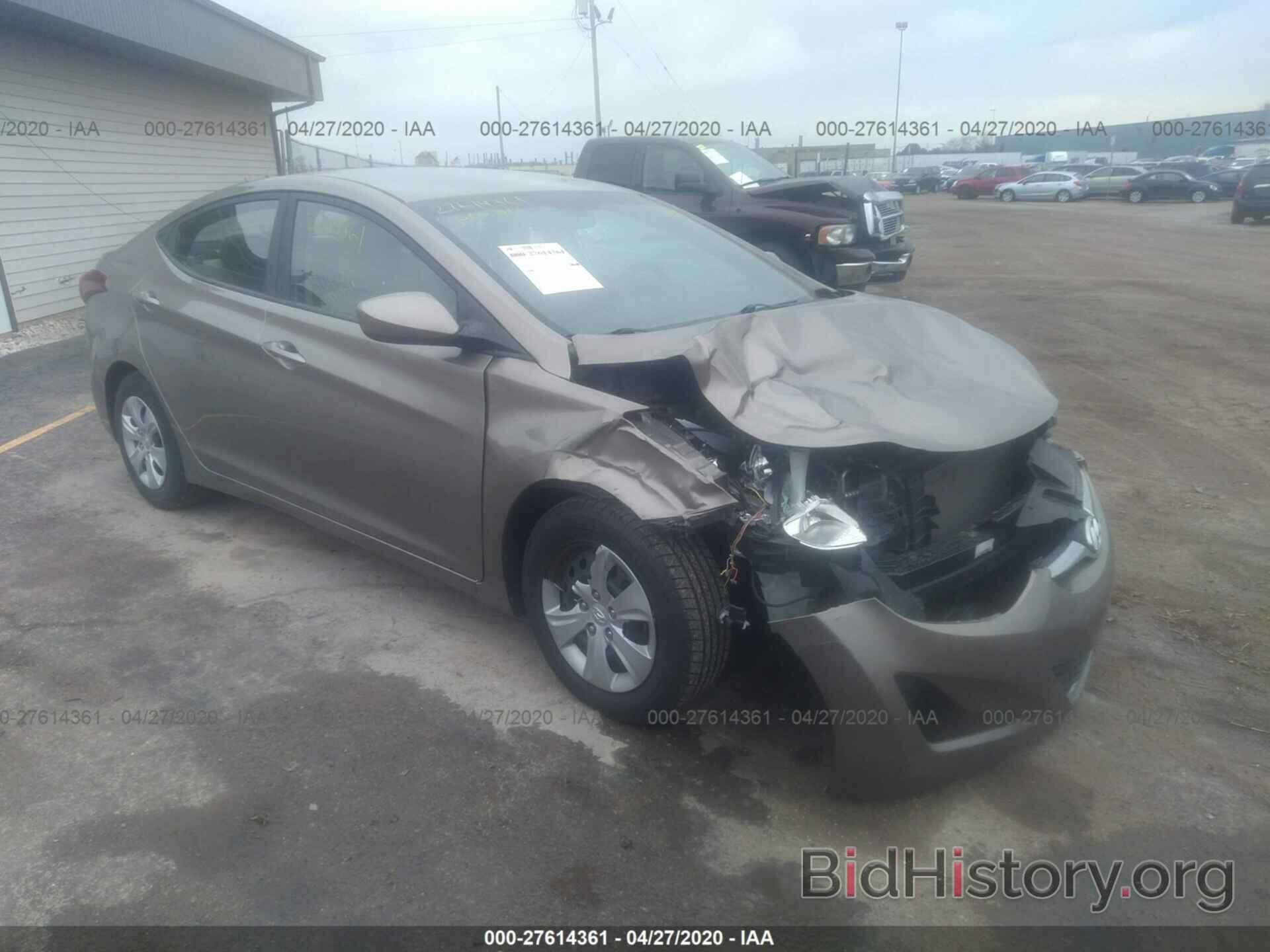 Photo 5NPDH4AE5GH688568 - HYUNDAI ELANTRA 2016