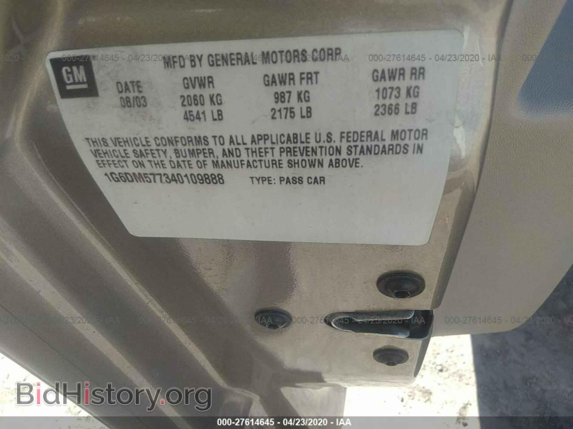 2004 CADILLAC CTS - VIN: 1G6DM577340109888 - Photo 9